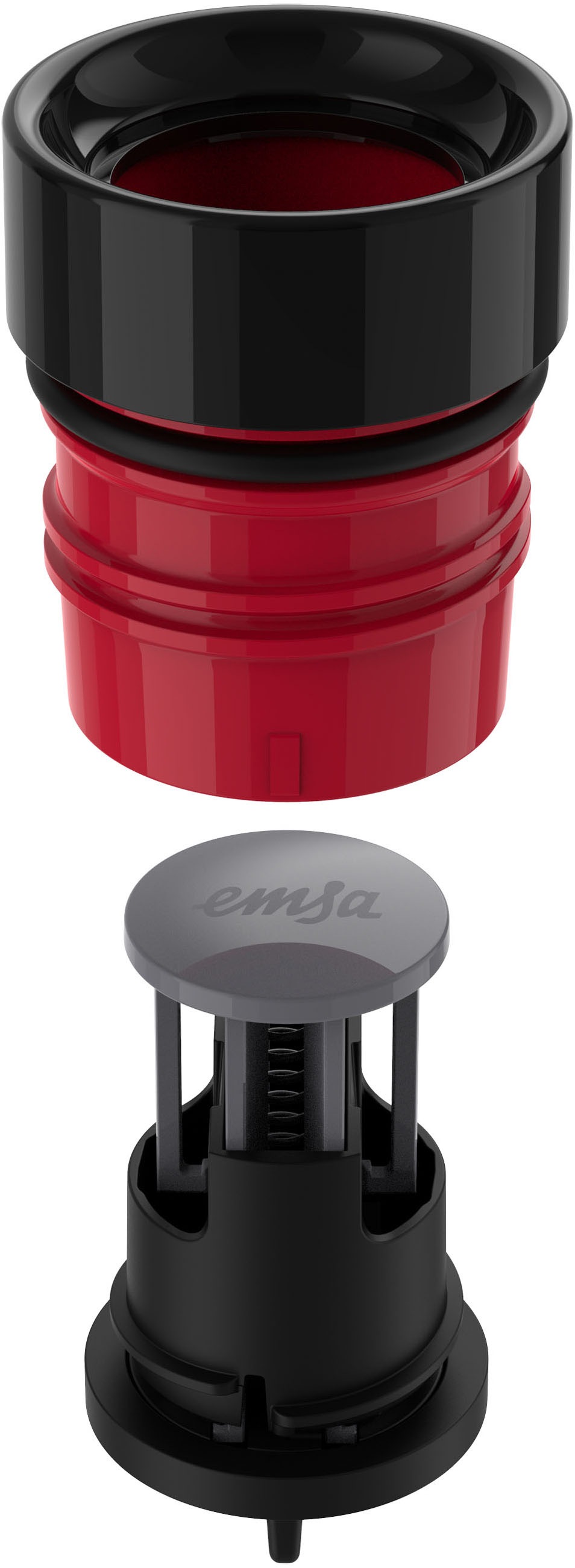 Thumbnail - Emsa Trinkflasche "Bludrop Sleeve" Edelstahl/Silikon, Quick-Press, 12h warm/24h kühl