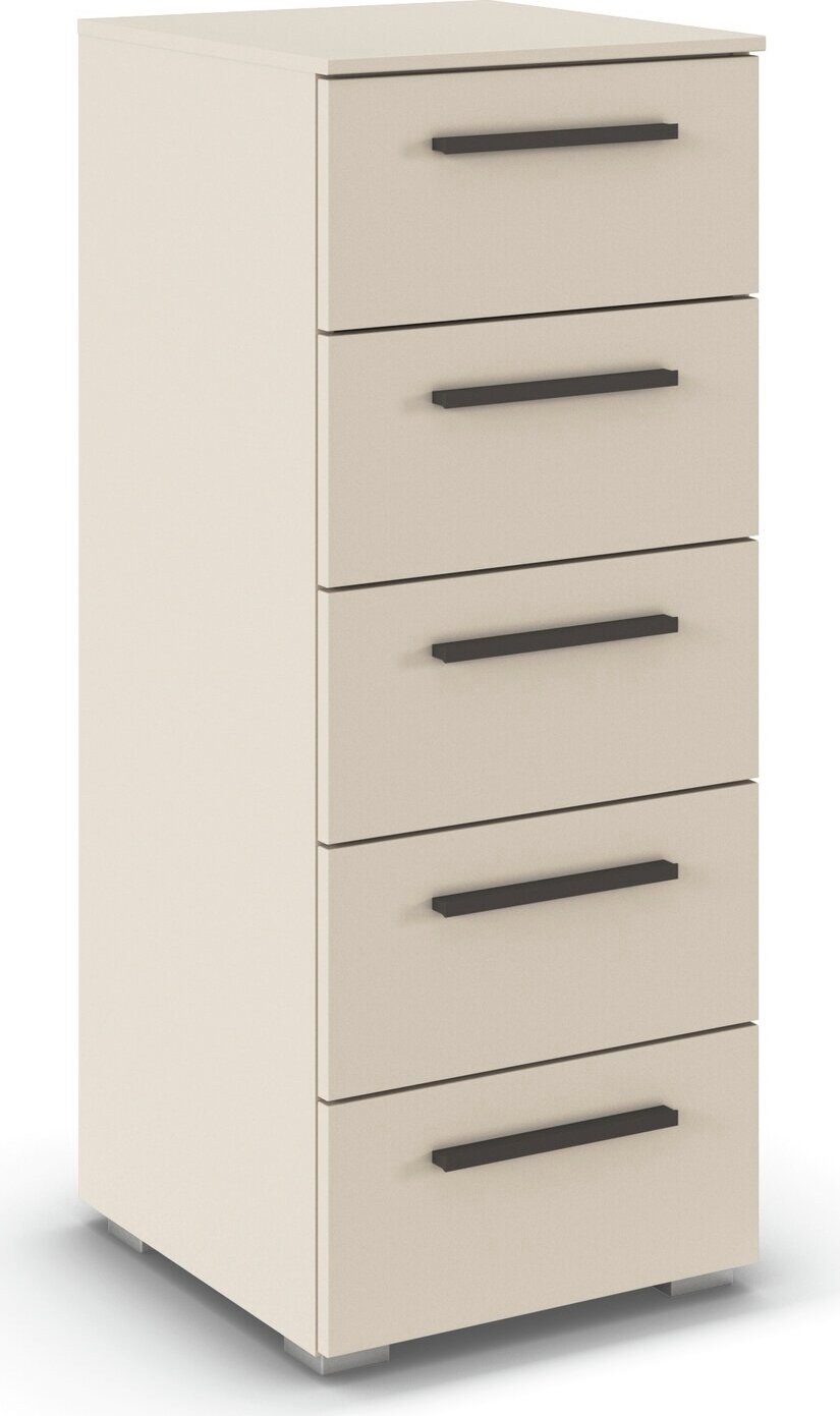 rauch Schubkastenkommode "Highboard Sideboard Kommode MONTCLAR Frontauswahl Dekor/Hochglanz/Glas" in 2 Breiten: 40 oder 80 cm / Höhe 100 cm, inkl. Soft-Close-Funktion, mit 5 geräumigen Schubladen, viele Griffvarianten MADE IN GERMANY