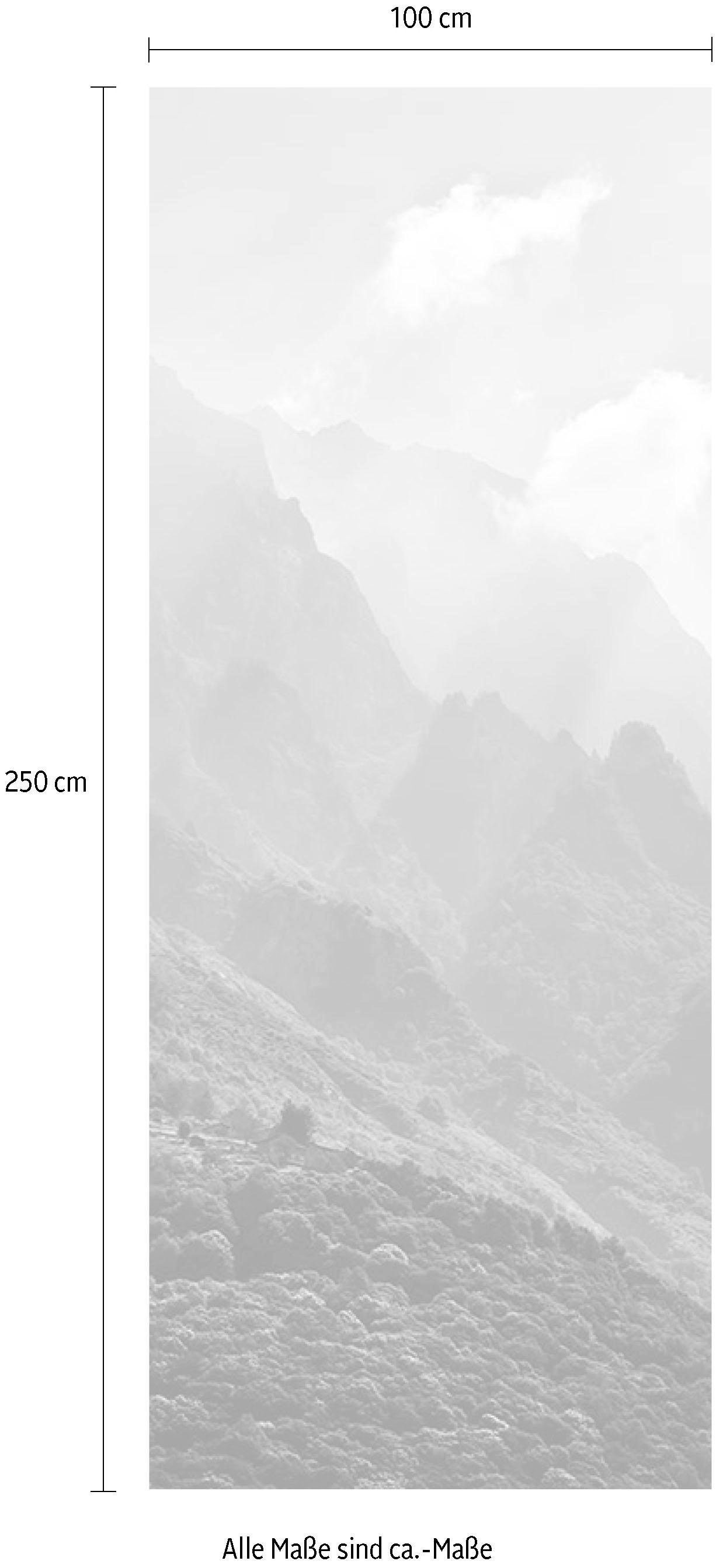 Komar Vliestapete »Digitaldruck Vlies - The Summit Panel - Größe 100 x 250 cm«, bedruckt, Wohnzimmer, Schlafzimmer