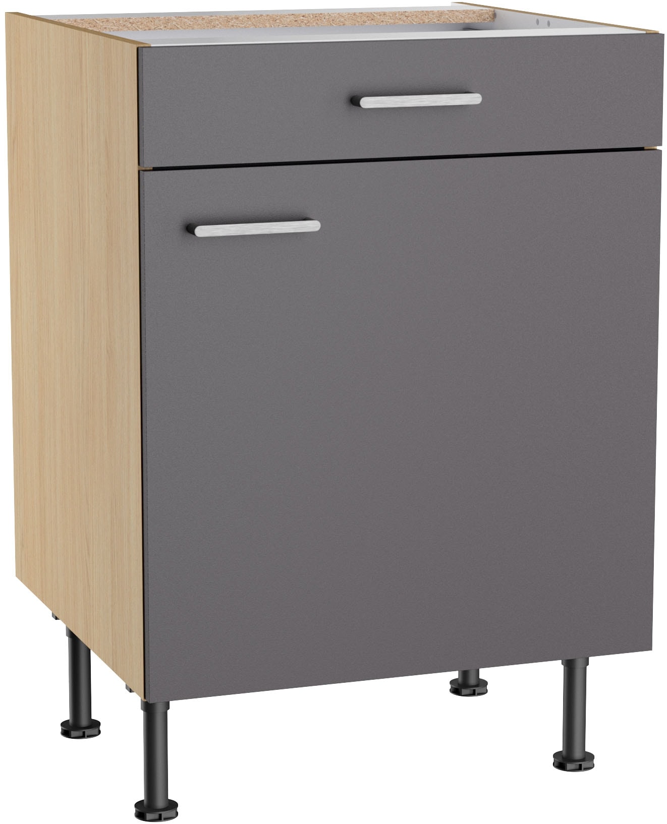 KOCHSTATION Unterschrank "KS-Lucy" Breite 60 cm, höhenverstellbare Füße, Soft-Close