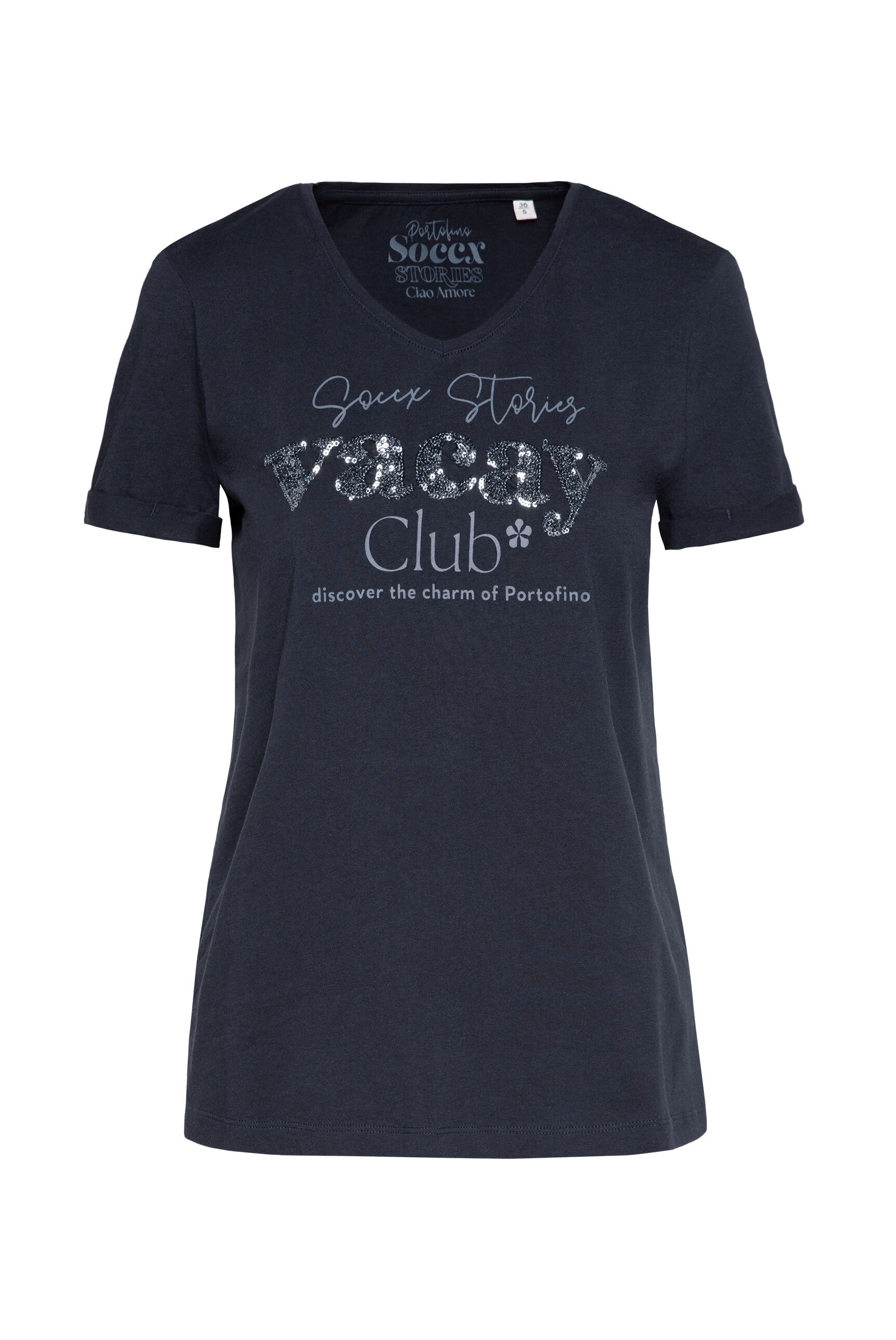 SOCCX V-Shirt, mit Seitenschlitze
