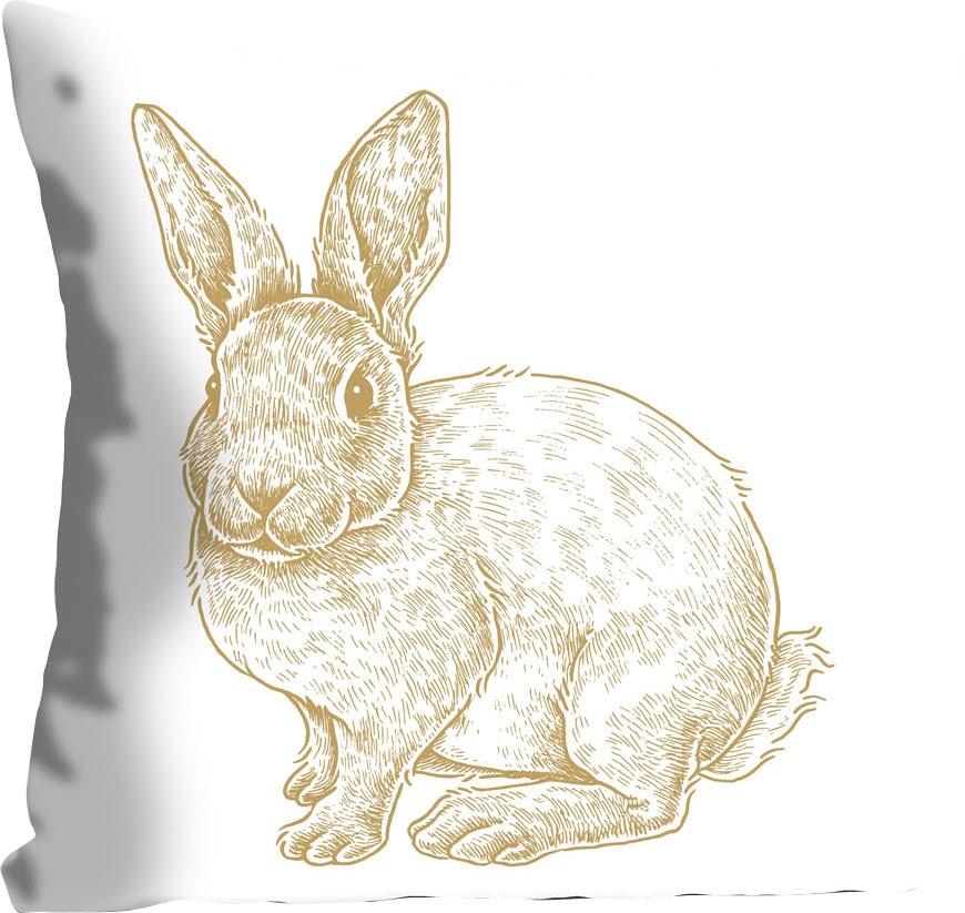 queence Dekokissen "Thorge" mit einem flauschigen Hasen günstig online kaufen