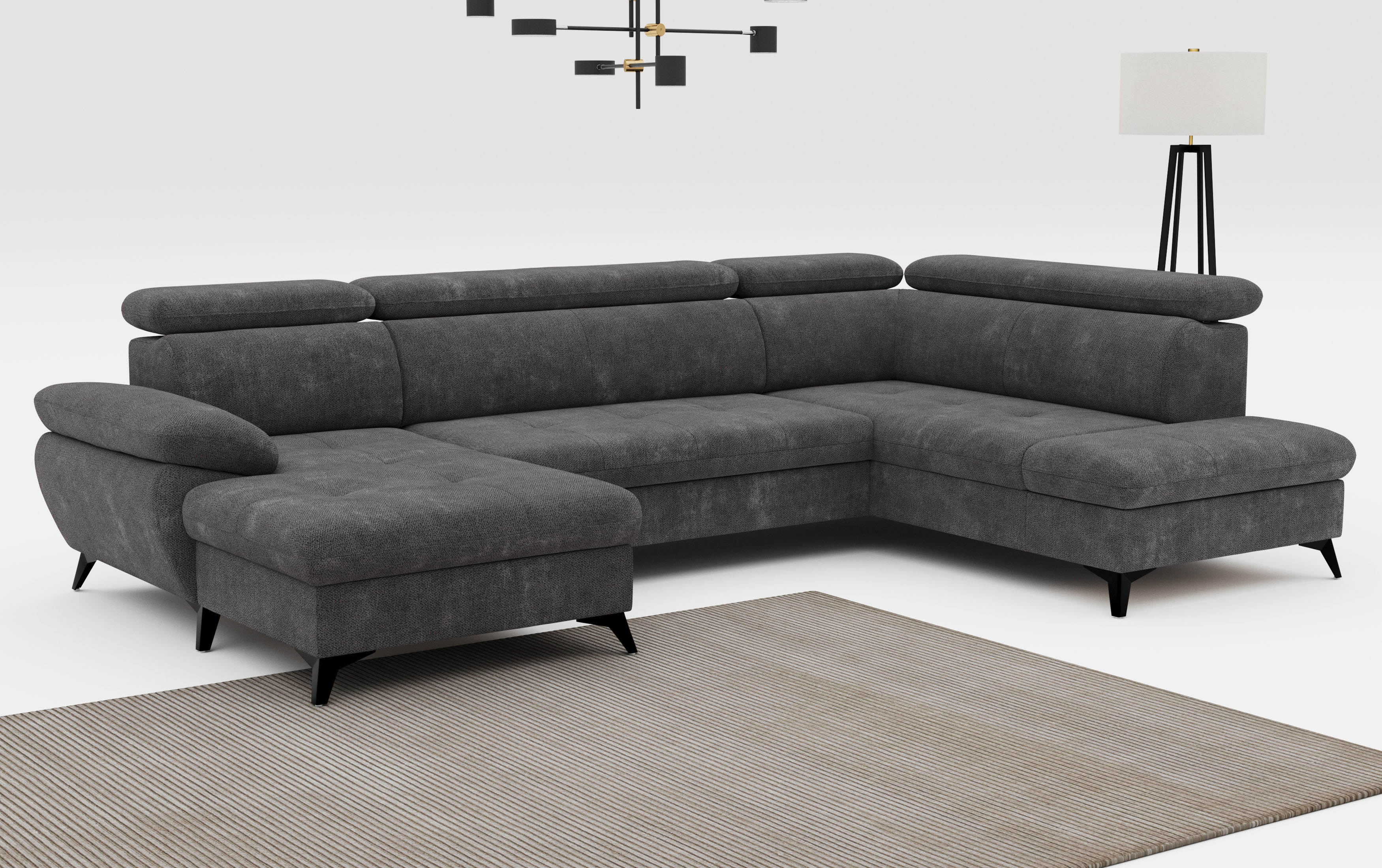 COTTA Hudson U-Shaped Sofa Graphite