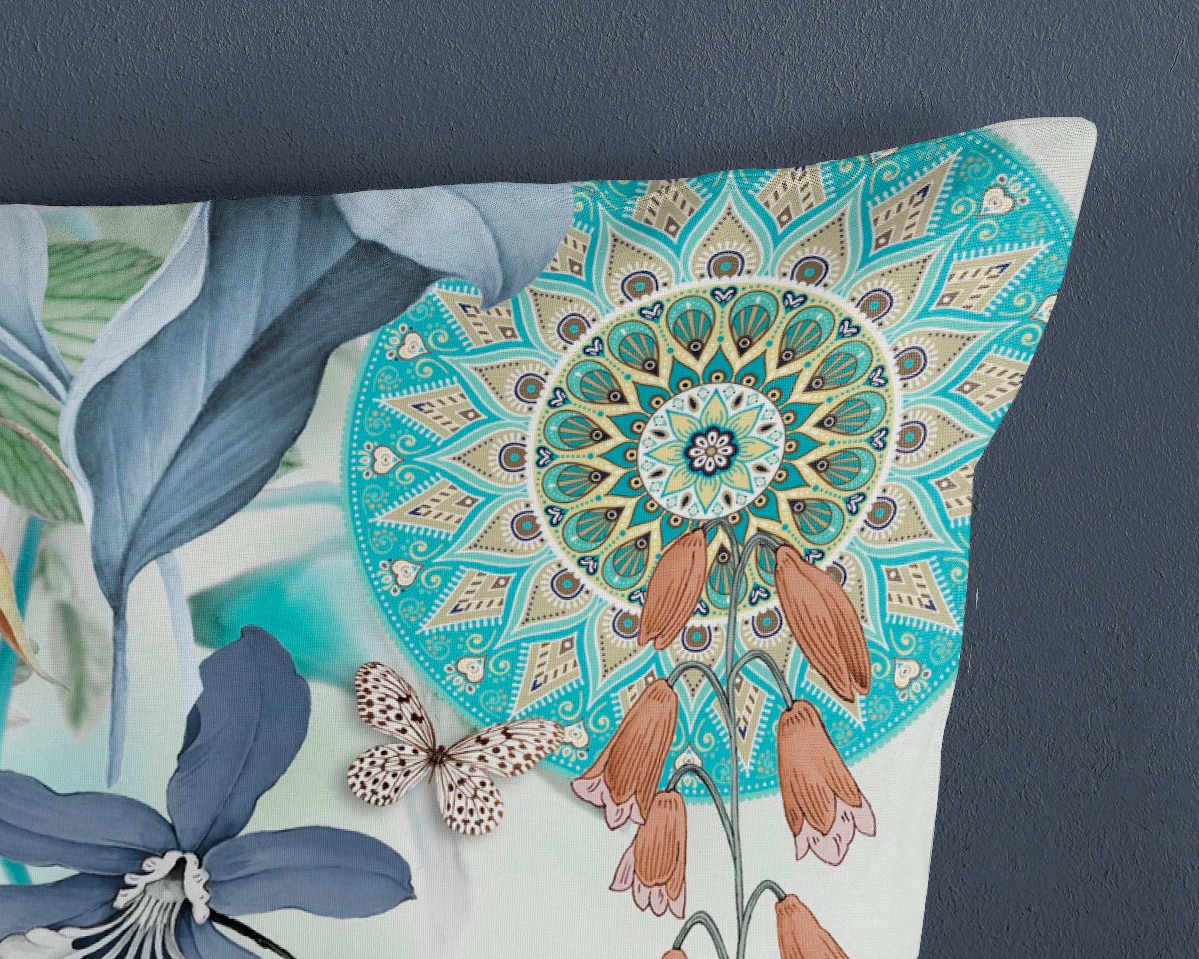 hip Wendebettwäsche »ZEPHIR«, Mako-Satin, 135x200, Reißverschluss, Wendeoptik, Mandala, Blumen, Grün