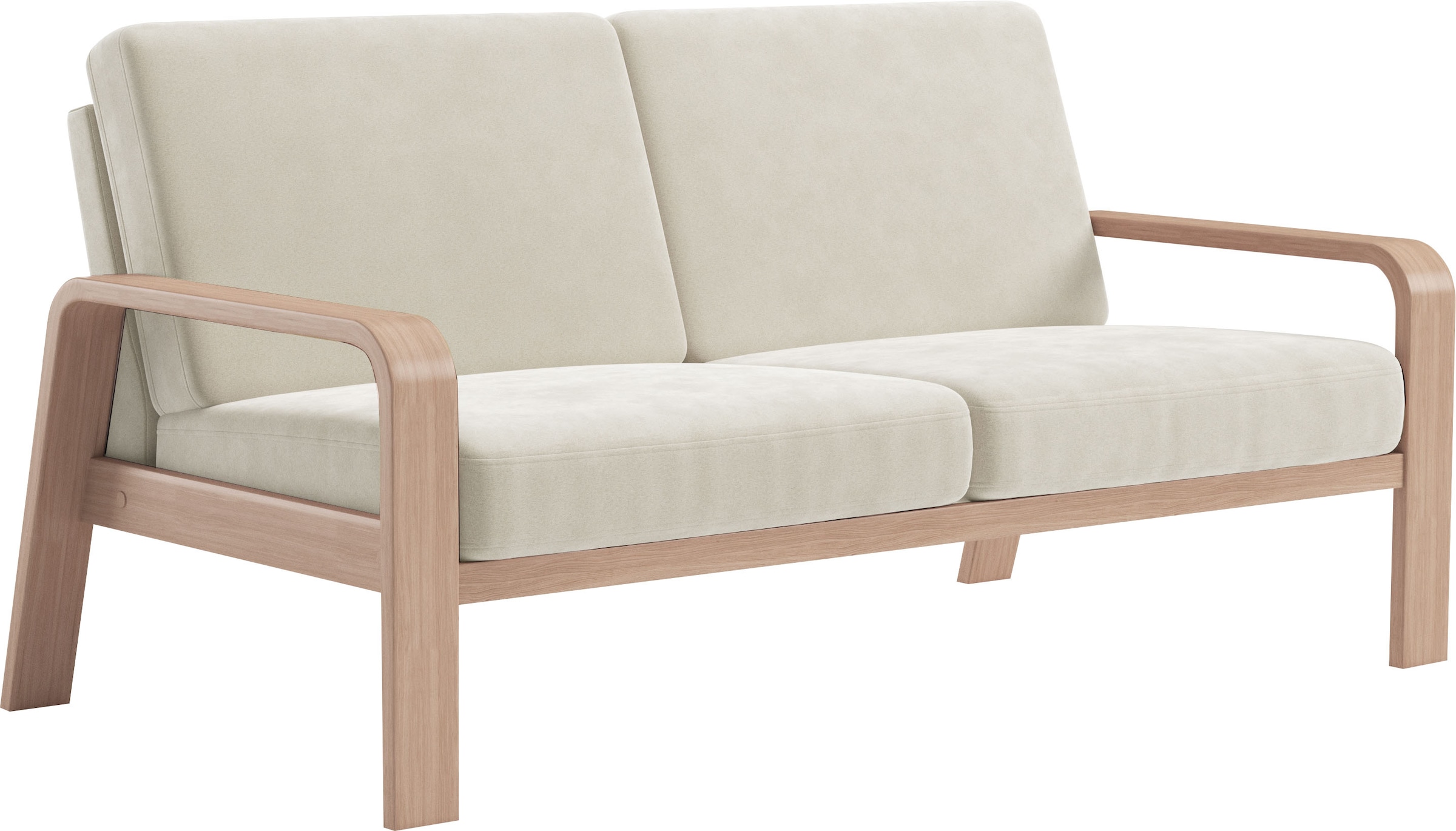 sit&more 2,5-Sitzer »Kolding« Armlehnen aus Buchenholz in natur, verschiedene Bezüge und Farben