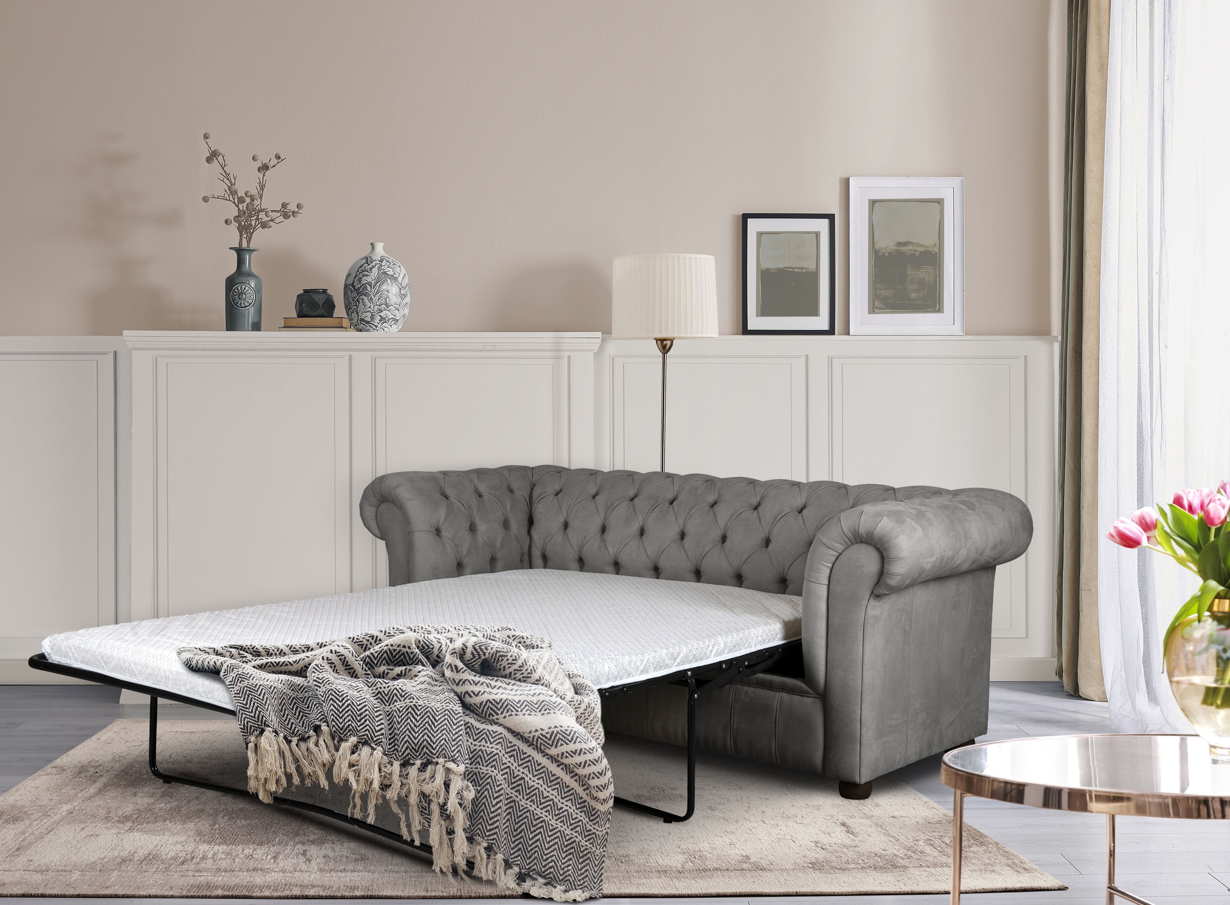Home affaire 3-Sitzer "CHARENTE, optionale Schlafsofa, Chesterfield-Sofa, B günstig online kaufen