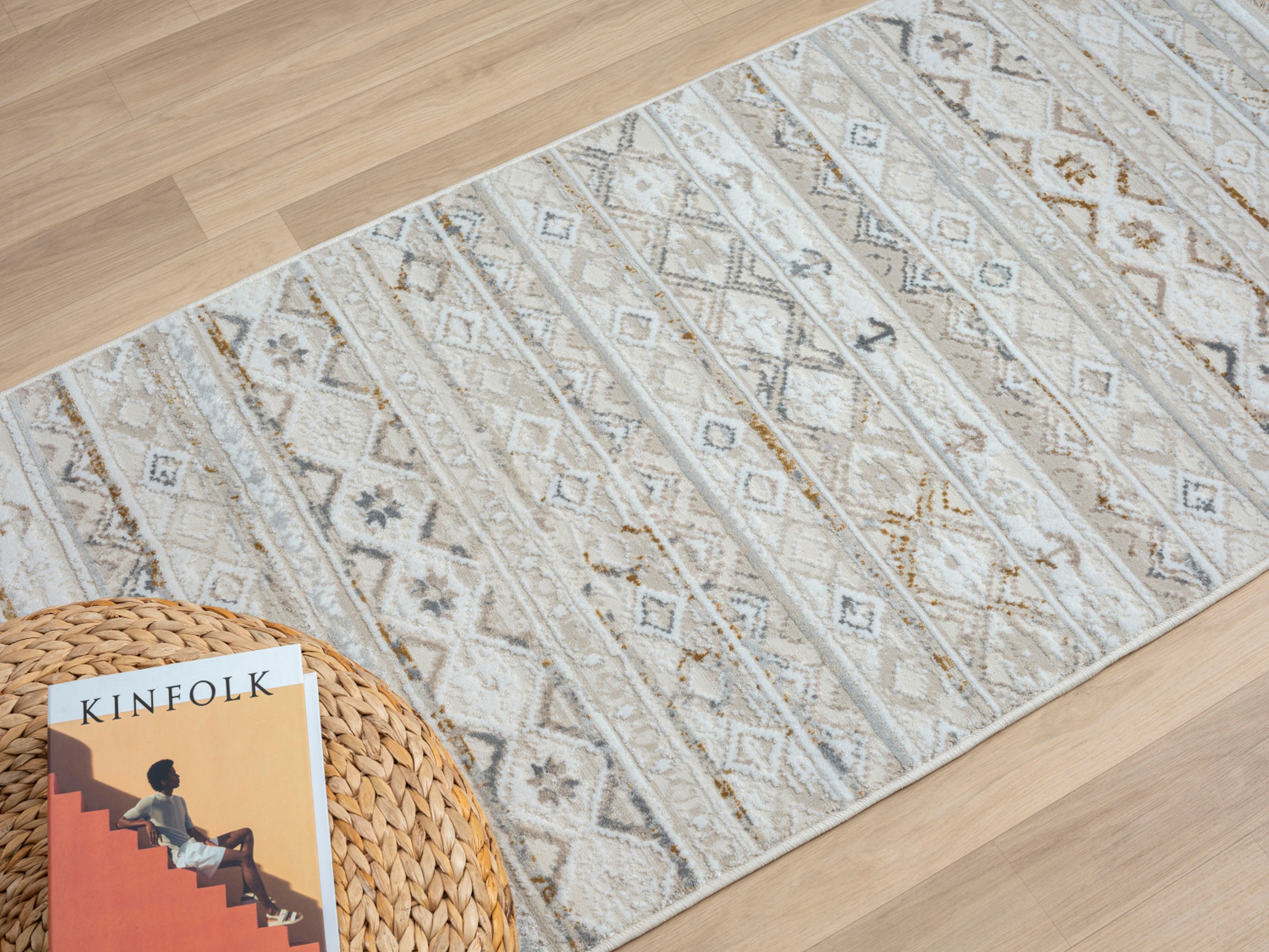 Myflair Möbel & Accessoires Teppich »My Nomady Lagerräumung«, rechteckig, 10 mm Höhe, Kurzflor, Scandi-Design, besonders weich durch Microfaser, mit Fransen