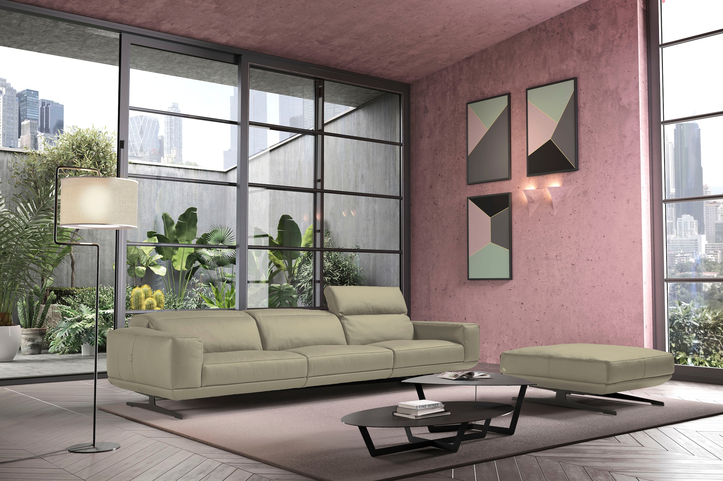Egoitaliano 3-Sitzer »Gloria, super bequem, hochwertige Verarbeitung, edles Design, Megasofa«, beidseitig verstellbare Rückenelemente, mit Designmetallfüßen