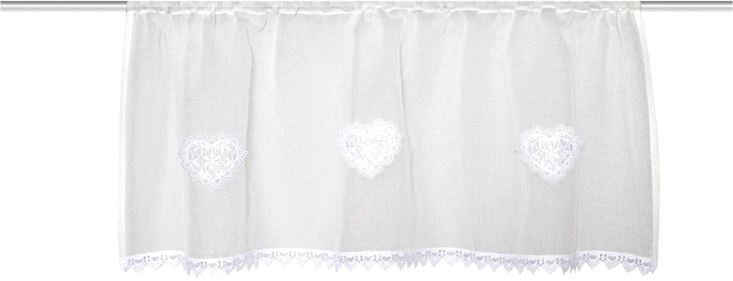 HOME WOHNIDEEN Scheibengardine "NISHAY" Stangendurchzug 1 Stk. tlg. Cafehau günstig online kaufen
