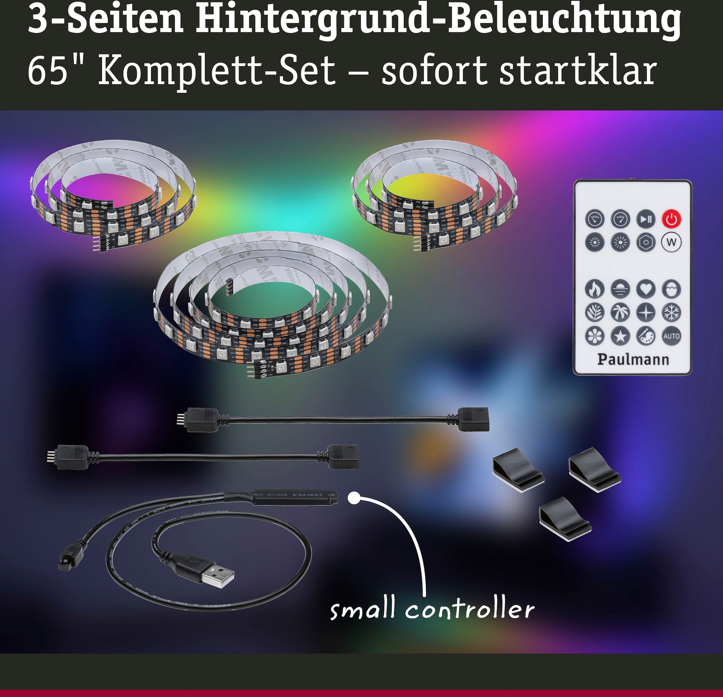 Paulmann LED-Streifen »USB LED Strip TV-Beleuchtung 65 Zoll 2,4m