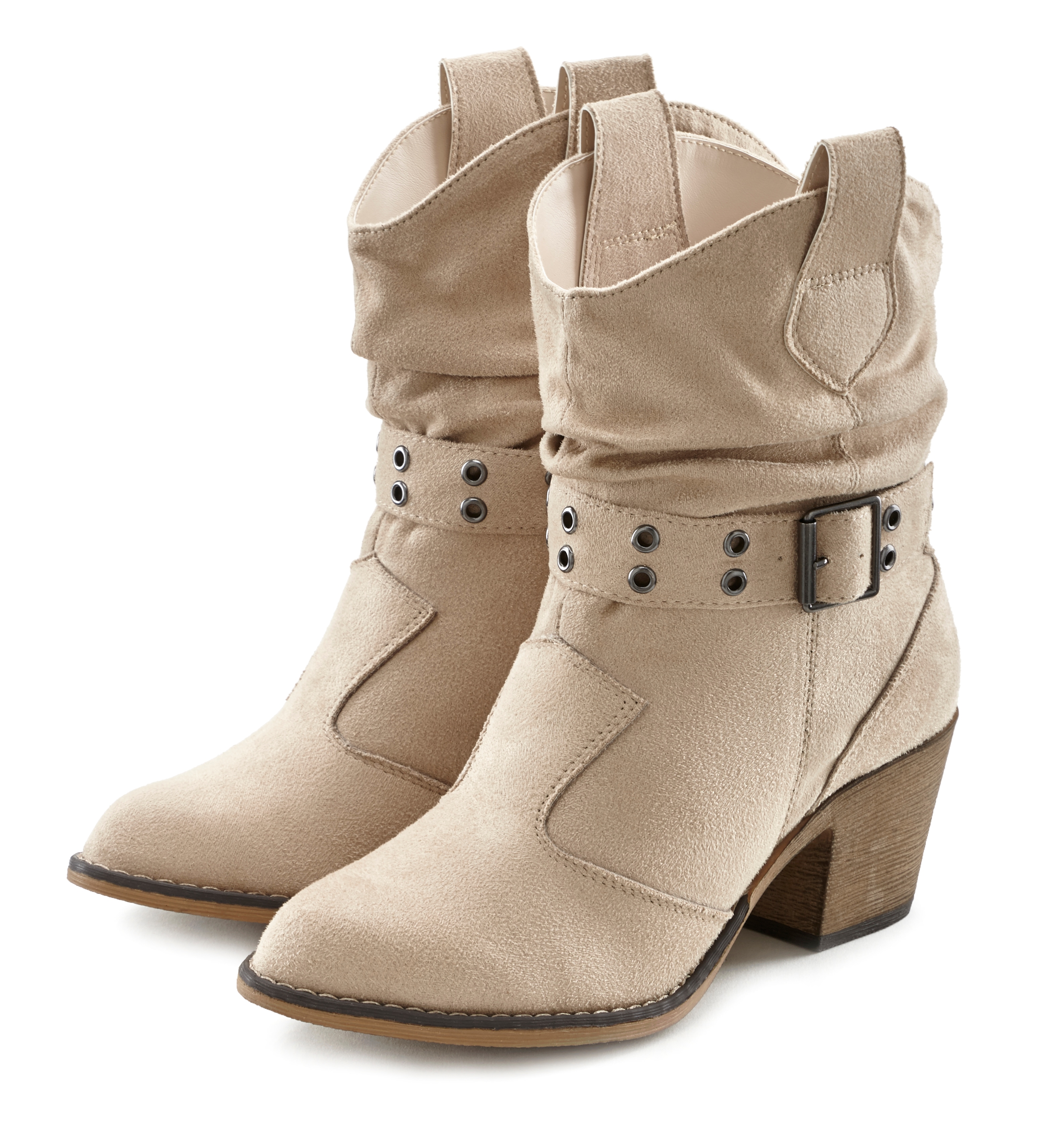 LASCANA Cowboy Stiefelette "Herbststiefelette," Cowboy Boots, Western Stiefelette, Ankleboots VEGAN