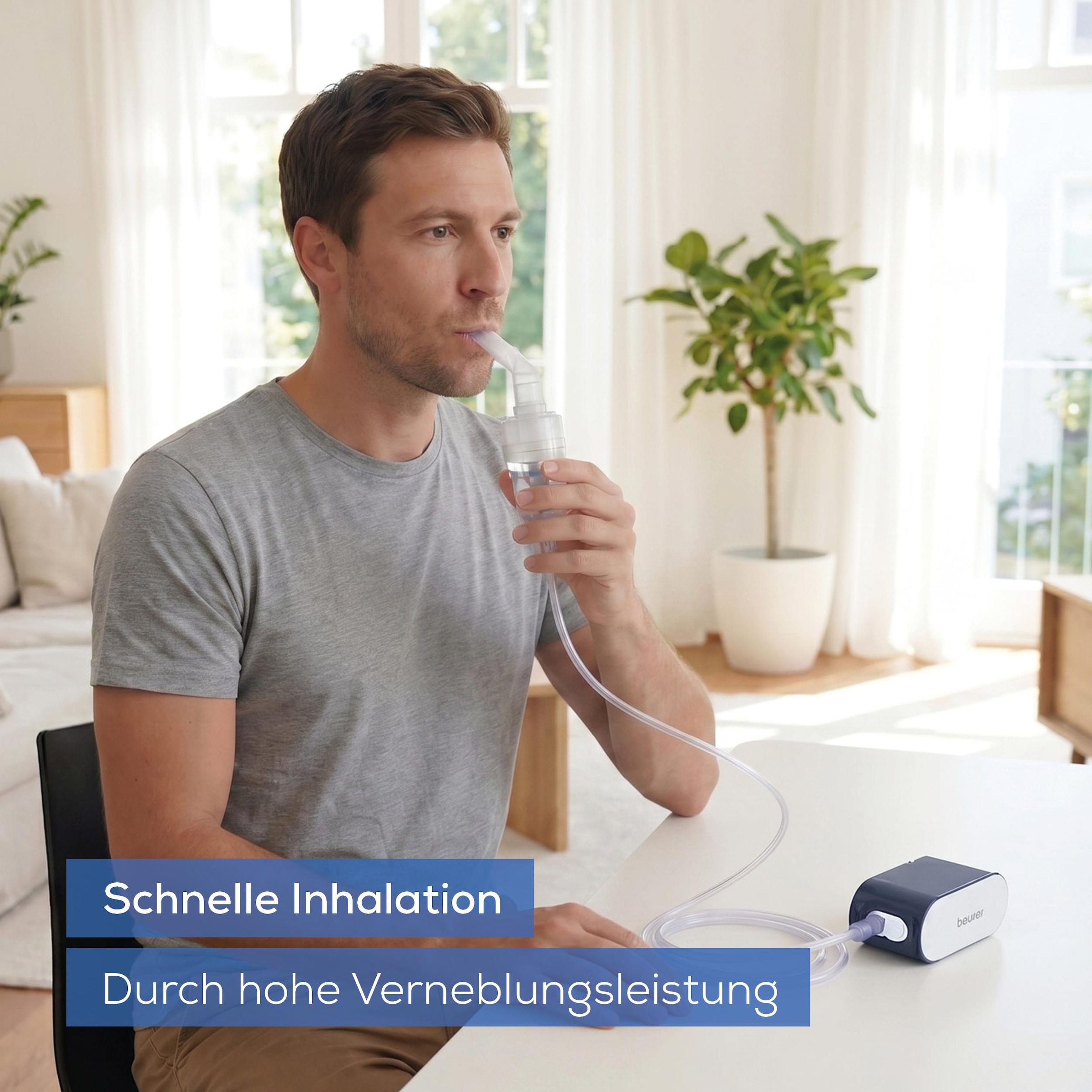 BEURER Inhalationsgerät »IH 61 mit DC Kompressor-Drucklufttechnologie« Zur Behandlung der oberen und unteren Atemwege