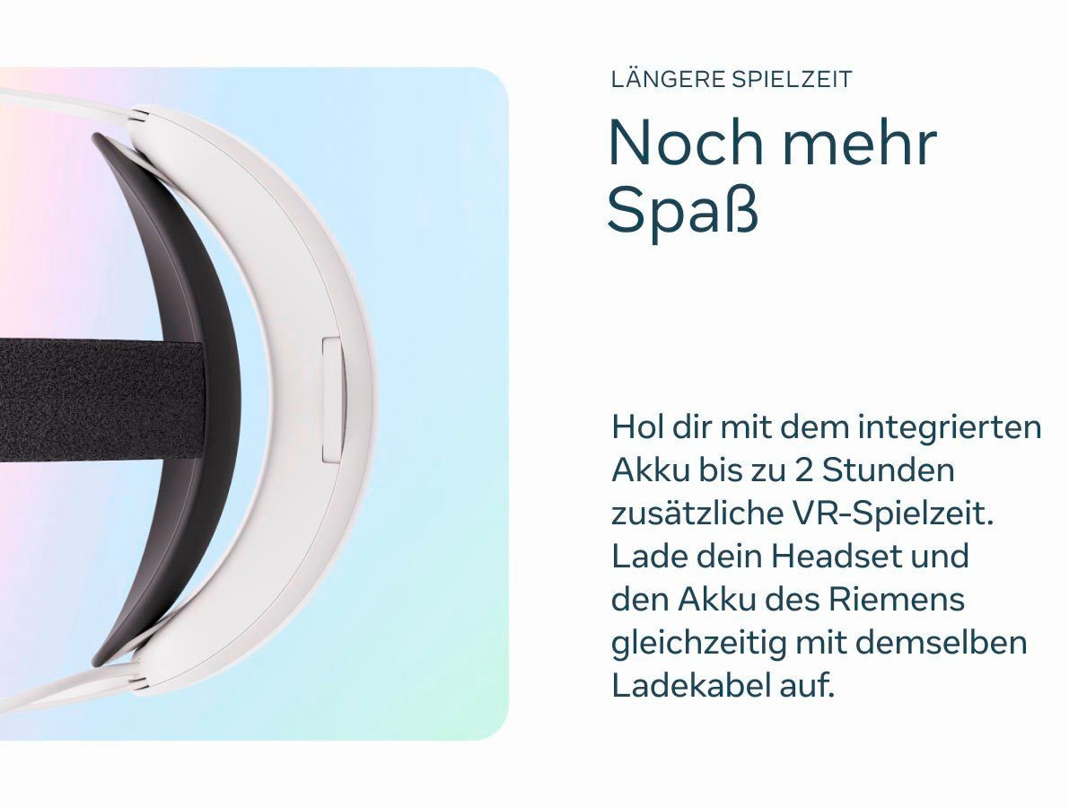 Meta Virtual-Reality-Brille »Quest 3 128 GB + Elite-Riemen mit Akku (Elite Strap with Battery)«