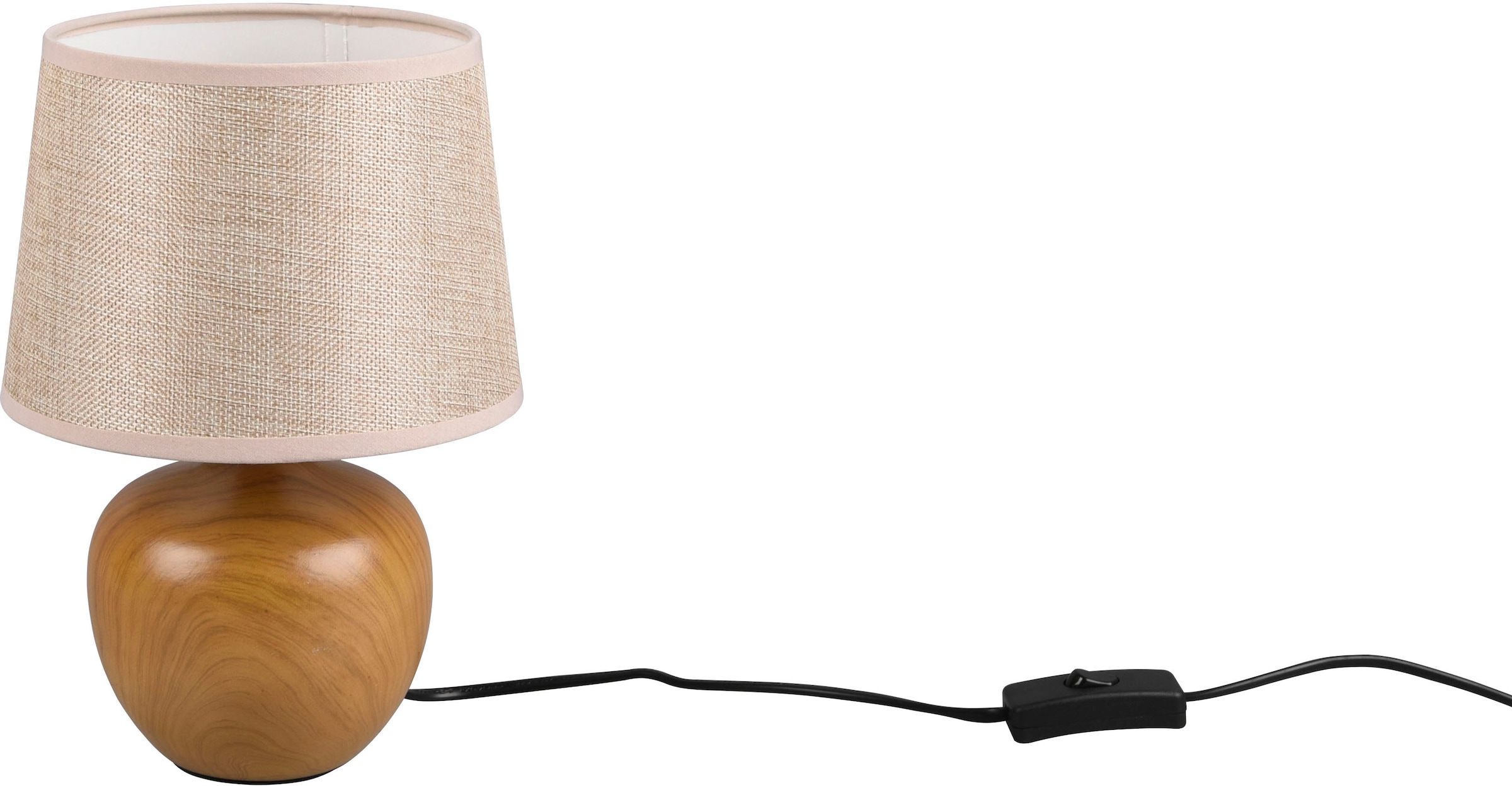 TRIO Leuchten Schreibtischlampe »Luxor«, 1 flammig-flammig, Keramik  Tischleuchte in Holzoptik, mit Stoffschirm, exkl 1xE14 max 40W | BAUR