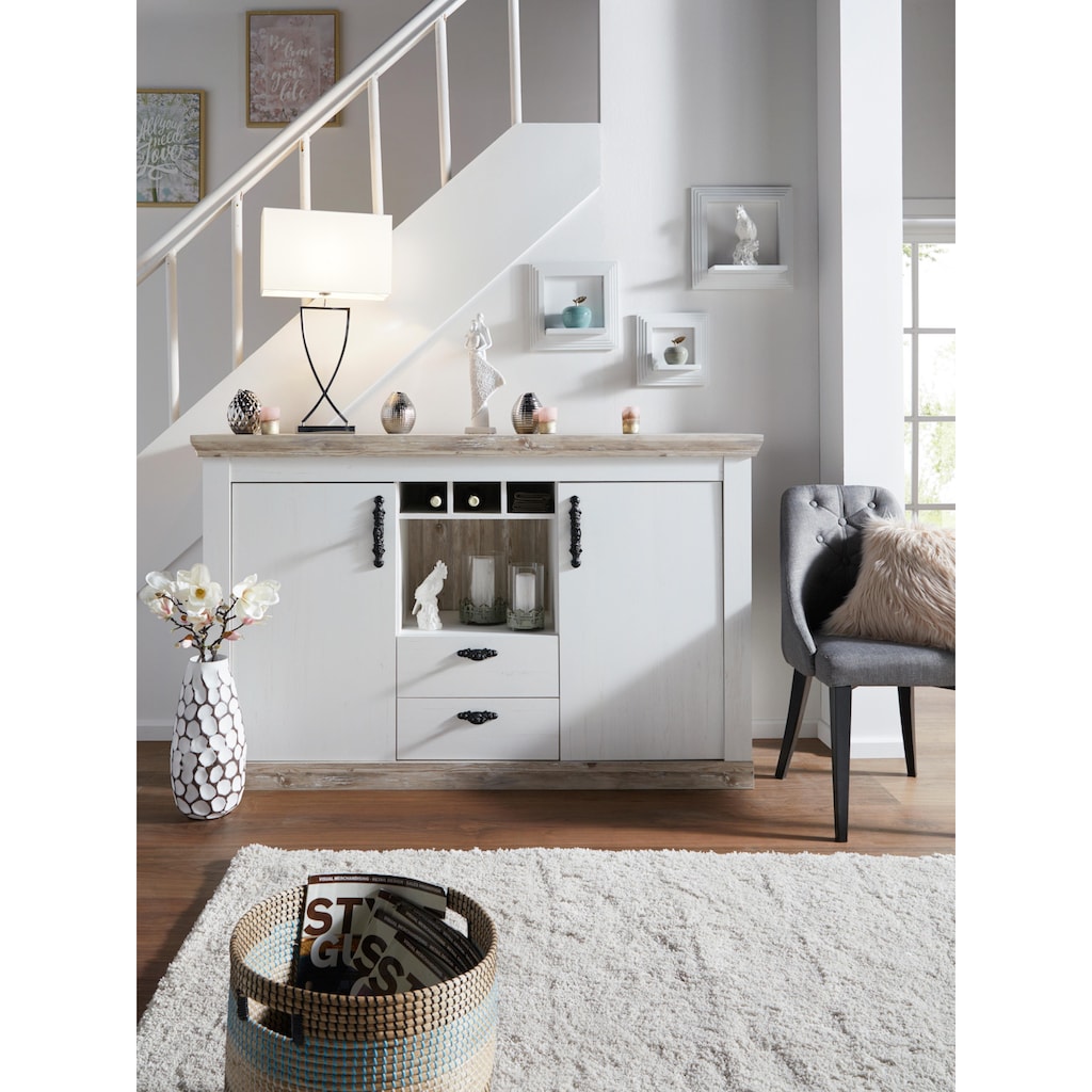 Home affaire Sideboard »Florenz«, im romantischen Landhaus-Look, Breite 168 cm