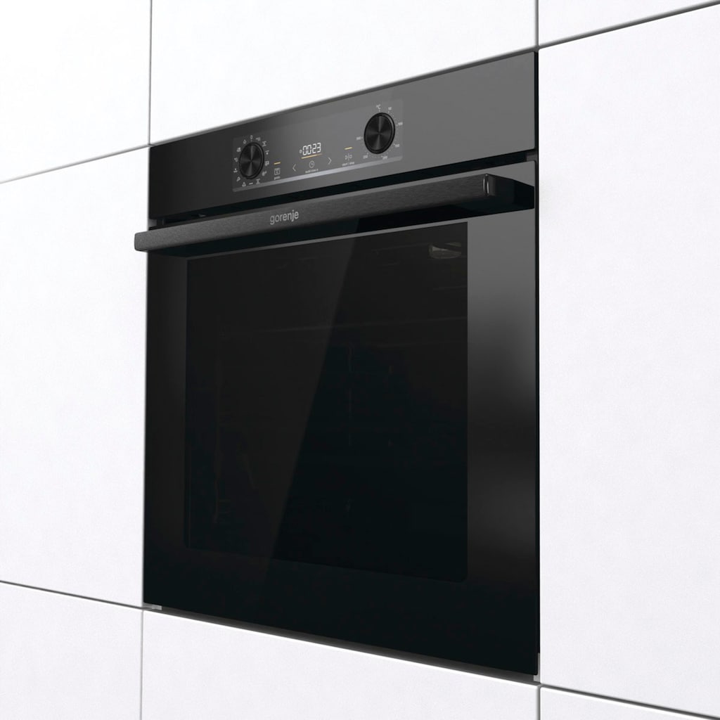 GORENJE Einbaubackofen »BOS6737E09BGOT«, BOS6737E09BGOT, mit 2-fach-Teleskopauszug, Aqua-Reinigungsfunktion