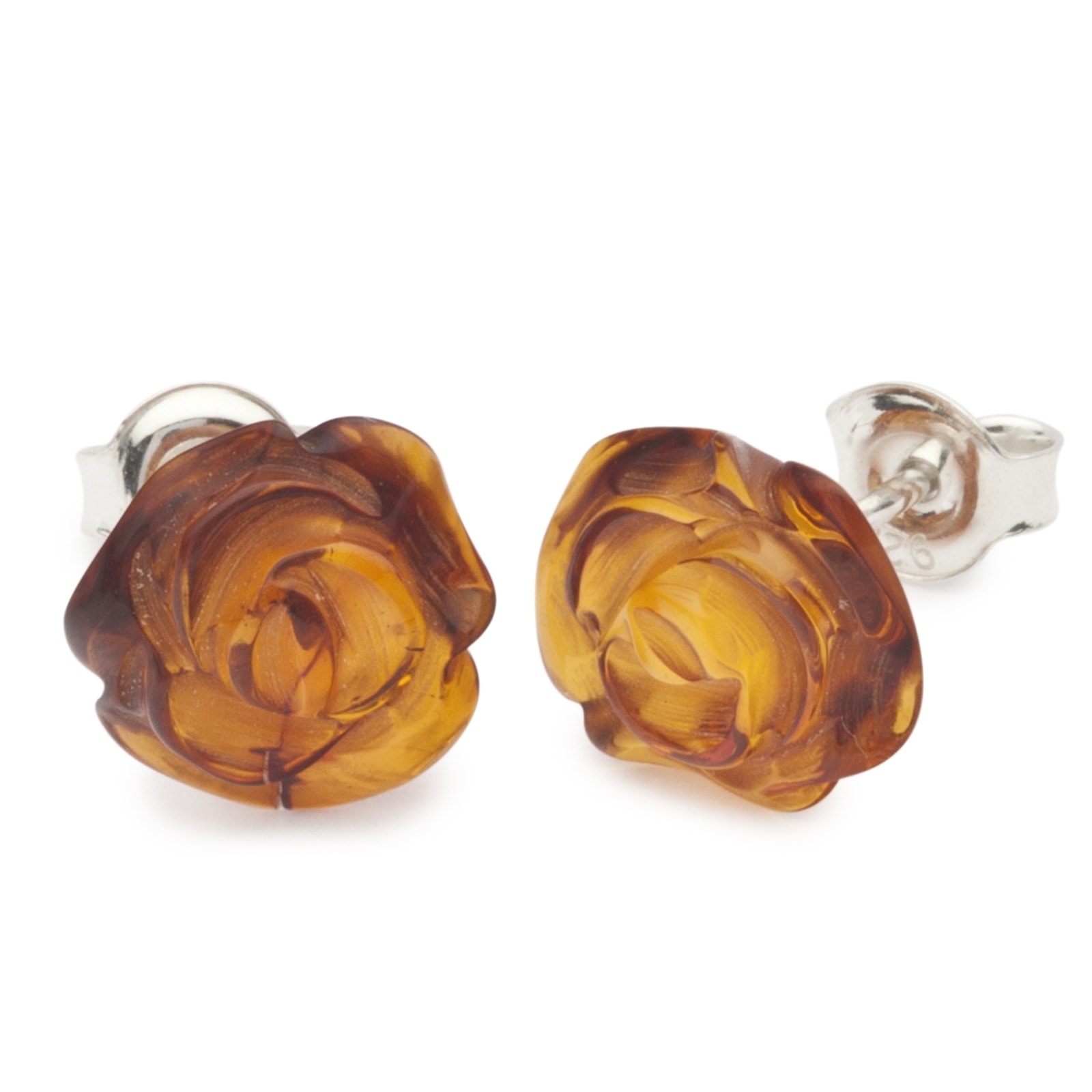 Paar Ohrstecker OSTSEE-SCHMUCK "Ostsee-Schmuck Ohrstecker Rose Ohrstecker Rose", weiß, Ohrringe, Damen, 10mm rund, Silber 925 (Sterlingsilber)