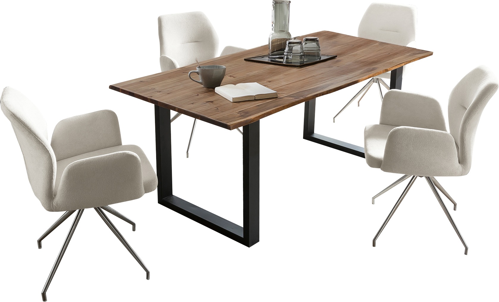 SalesFever Essgruppe, (Set, 5 tlg.), Tischplatte behandelt mit OSMO Hartwachs-Öl in seidenmattem Finish