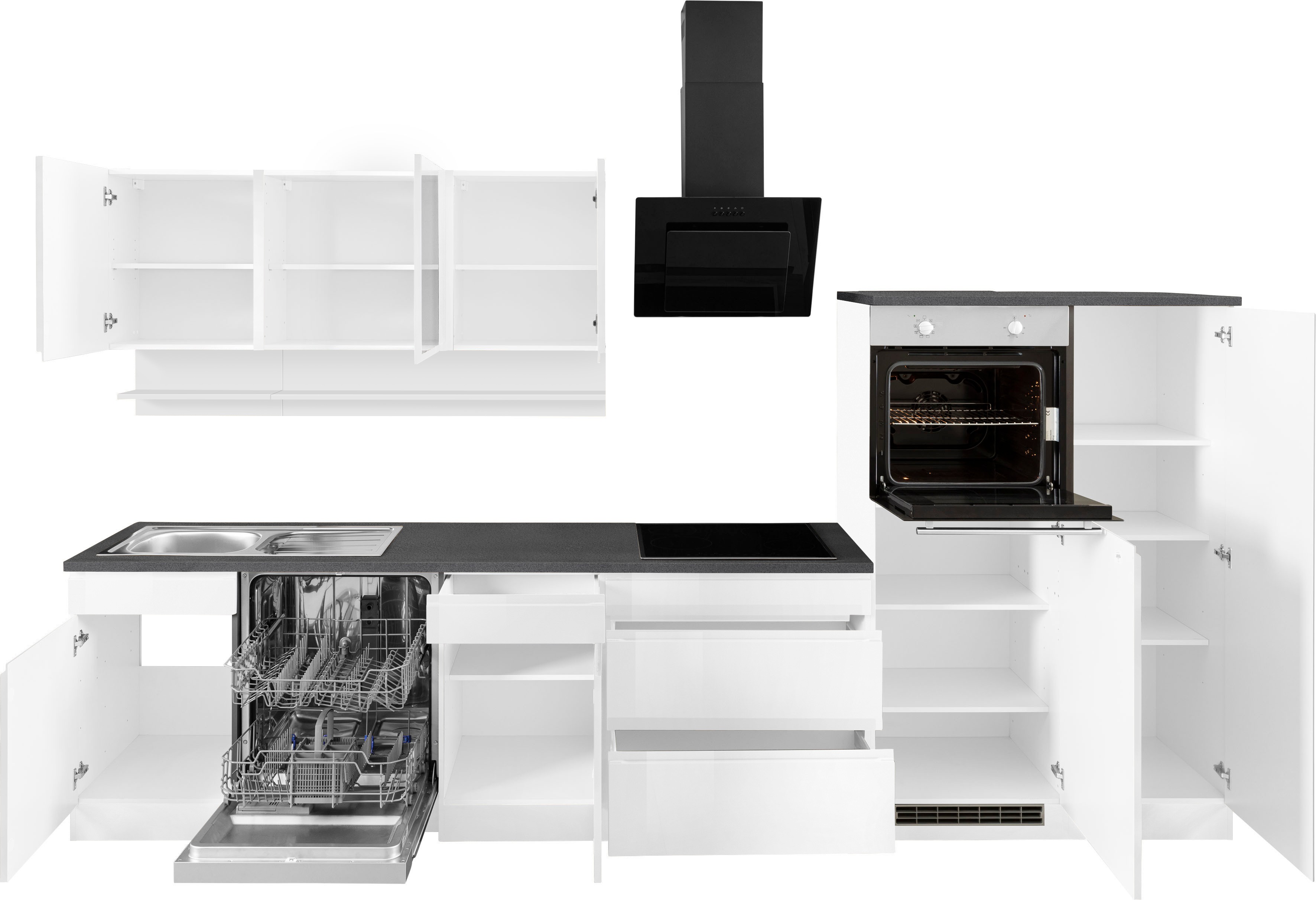 Thumbnail - KOCHSTATION Küchenzeile "KS-Virginia" Breite 350 cm, mit Glaskeramik-oder Induktionskochfeld