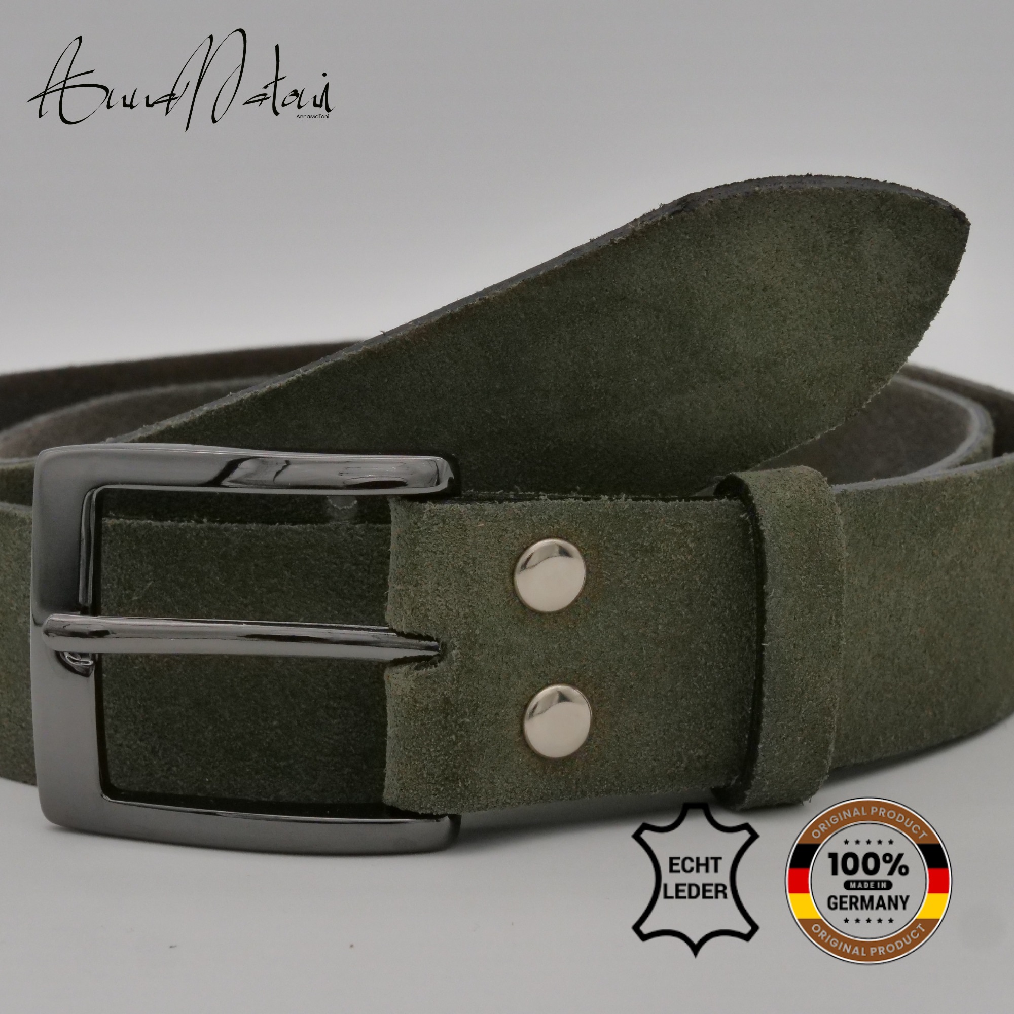 AnnaMatoni Ledergürtel »AnnaMatoni Damen Ledergürtel in hochwertigem Velour Leder 3,5cm«