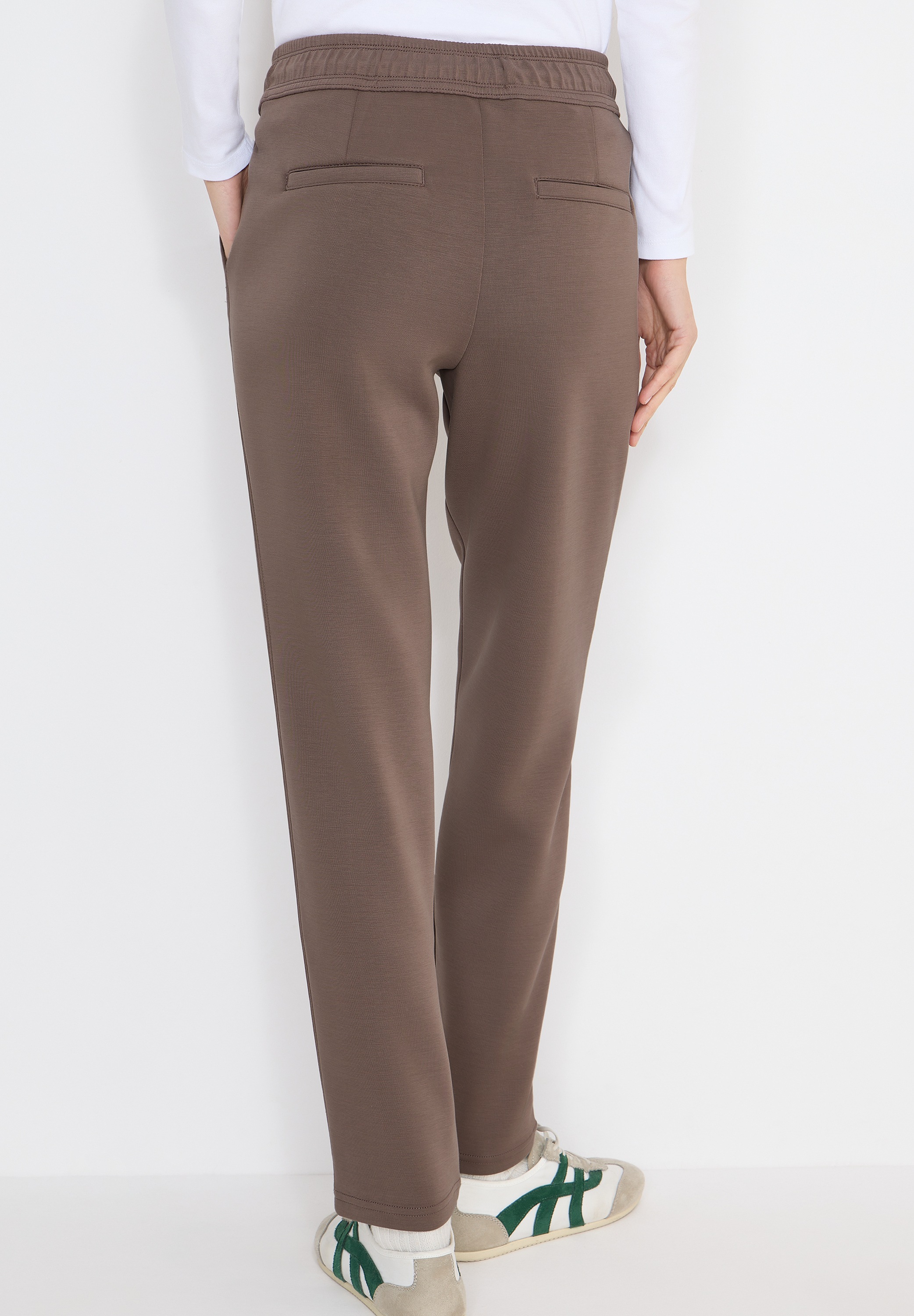 CECIL Damen Stoffhose "Style Tracey"urban taupe, Gr. L, unifarben, Web, Obermaterial: 54% Polyester, 39% Viskose, 7% Elasthan. Futter: 100%