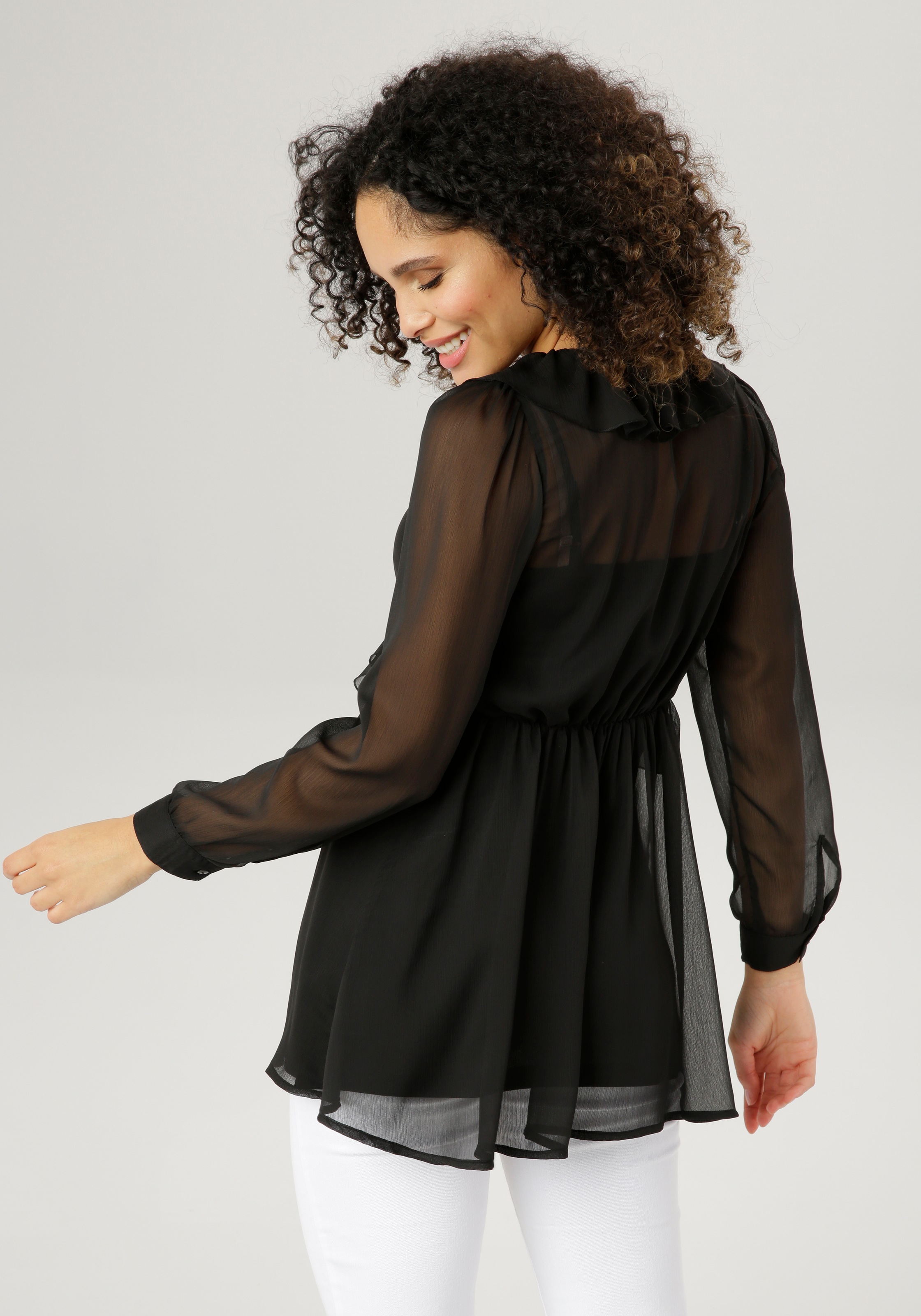 Aniston SELECTED Longbluse, mit Volants - NEUE KOLLEKTION