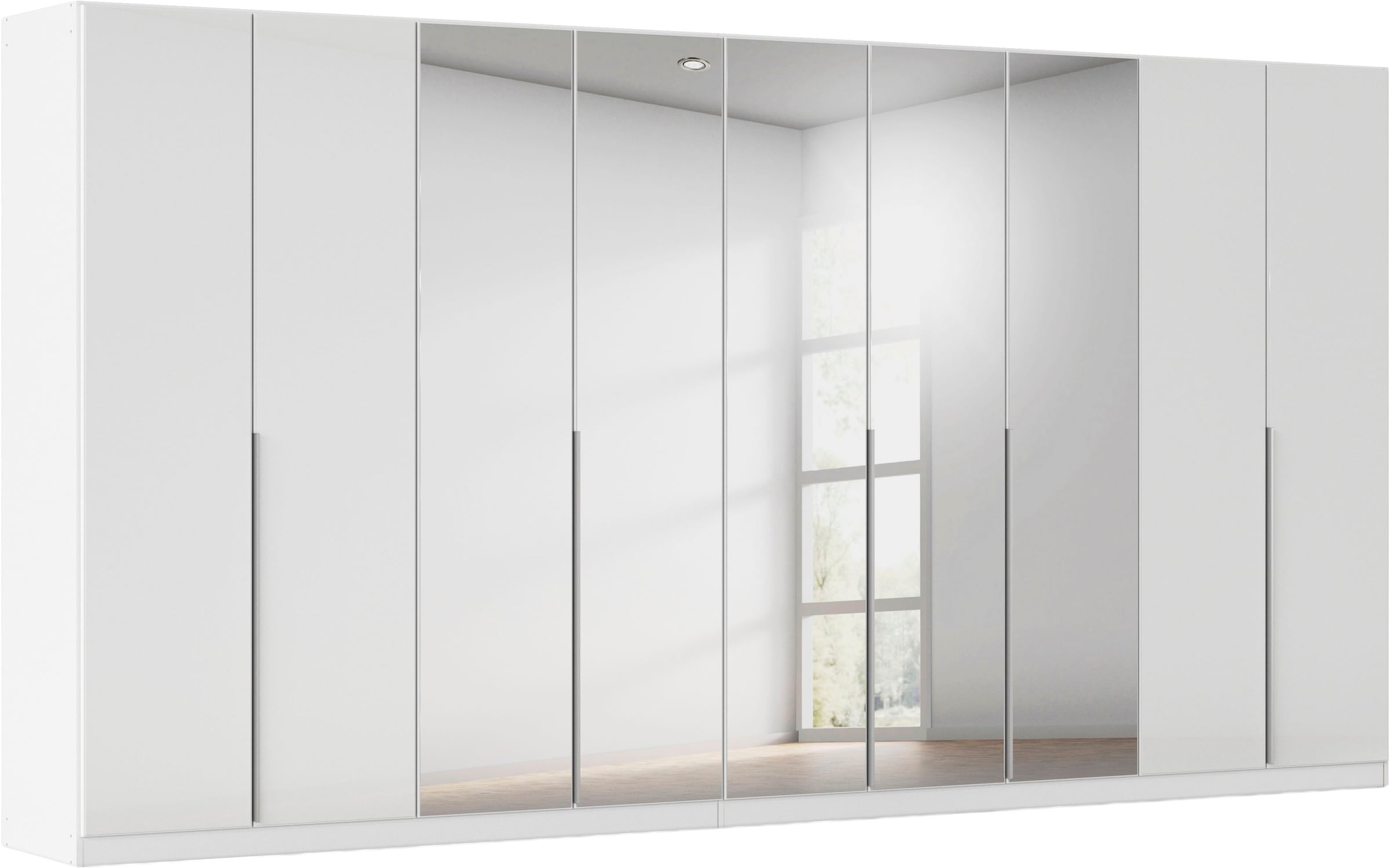 OTTO home Drehtürenschrank "Kleiderschrank Schrank Garderobe AGORDO mit Glasfront und Spiegel" in zwei Griff-Farben, Breiten 91-405 cm, durchdachte Innenausstattung, in 8 Breiten und 2 Höhen MADE IN GERMANY