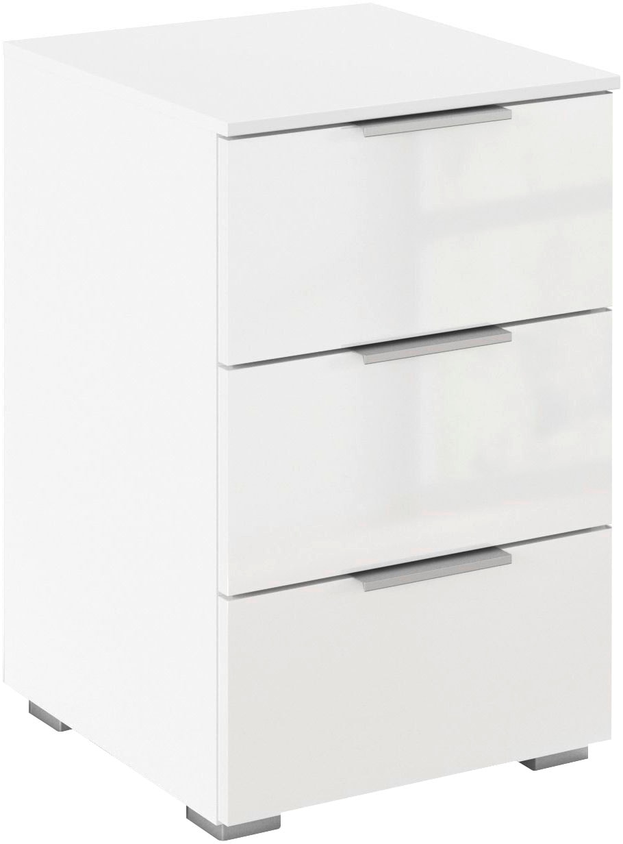 OTTO home "Nachttisch Nachtkonsole AGORDO in Dekor- oder Hochglanzfront" in zwei Griff-Farben, Breite 40 cm, mit 3 geräumigen Schubladen für viel Stauraum MADE IN GERMANY