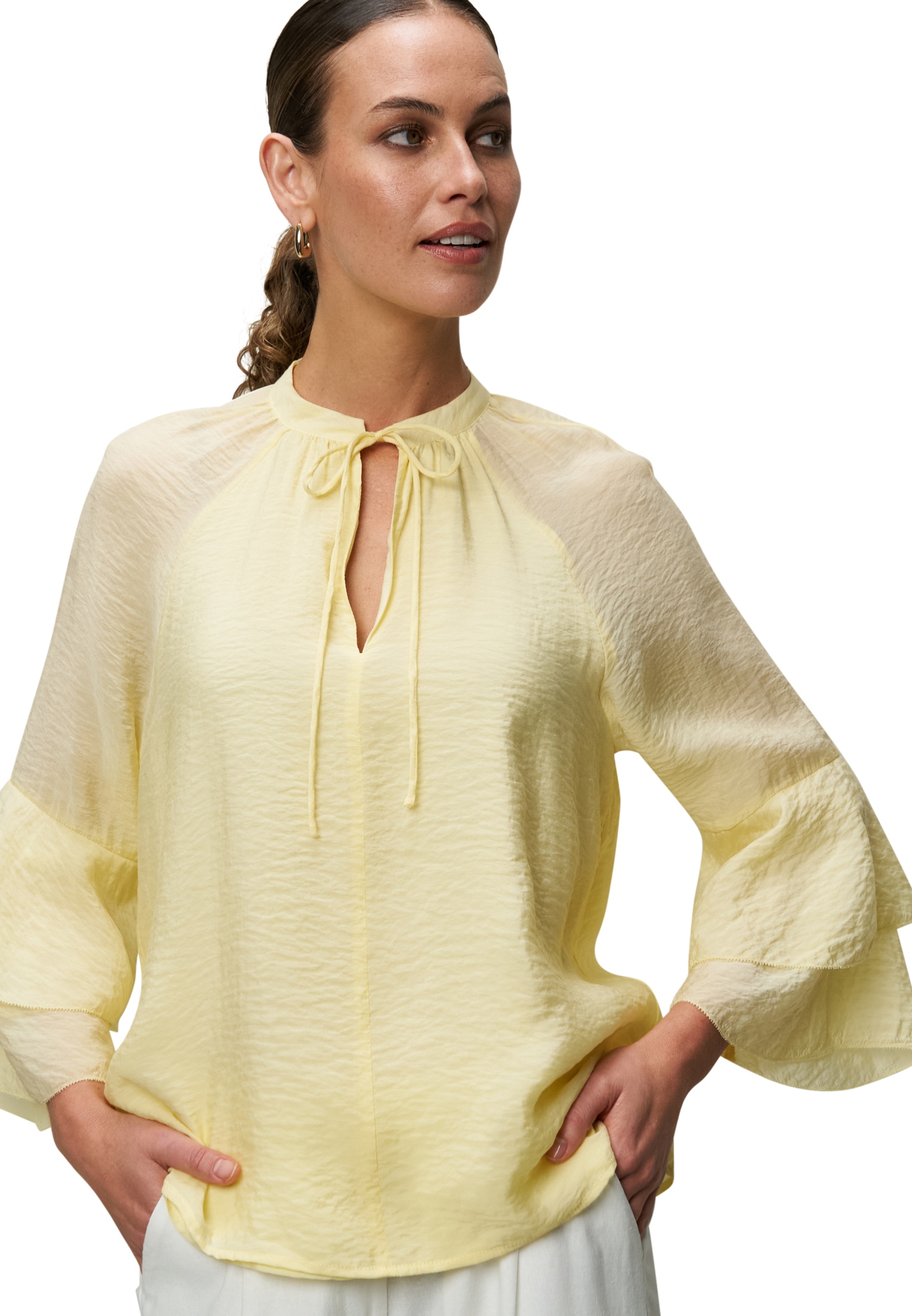 Zero Klassische Bluse »zero Bluse mit Volantärmeln«