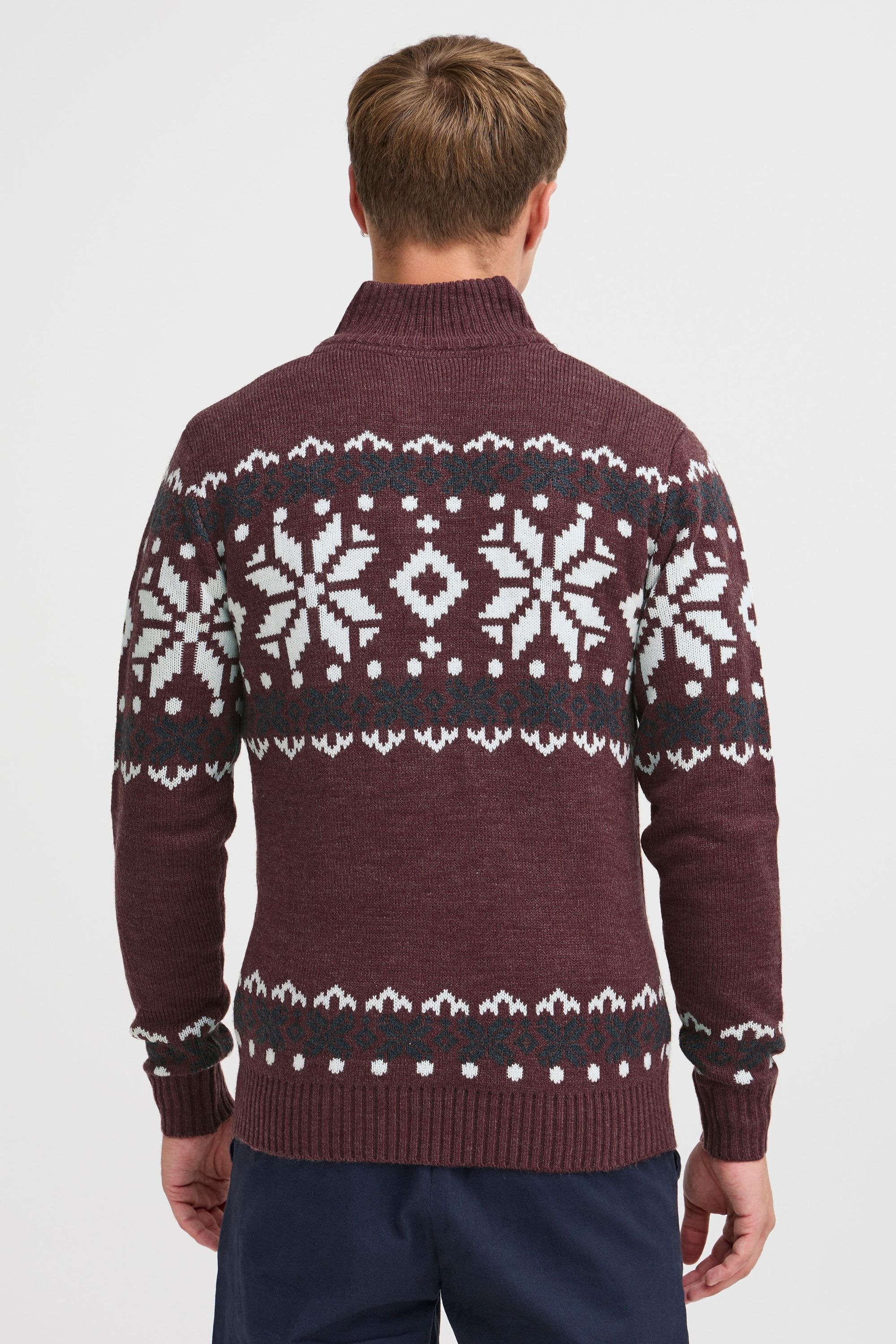 !solid Troyer SOLID "Troyer SDNorwin", Herren, Gr. M, rot (wine r mel), Obermaterial: 100% Polyacryl PAN., Pullover Troyer 3