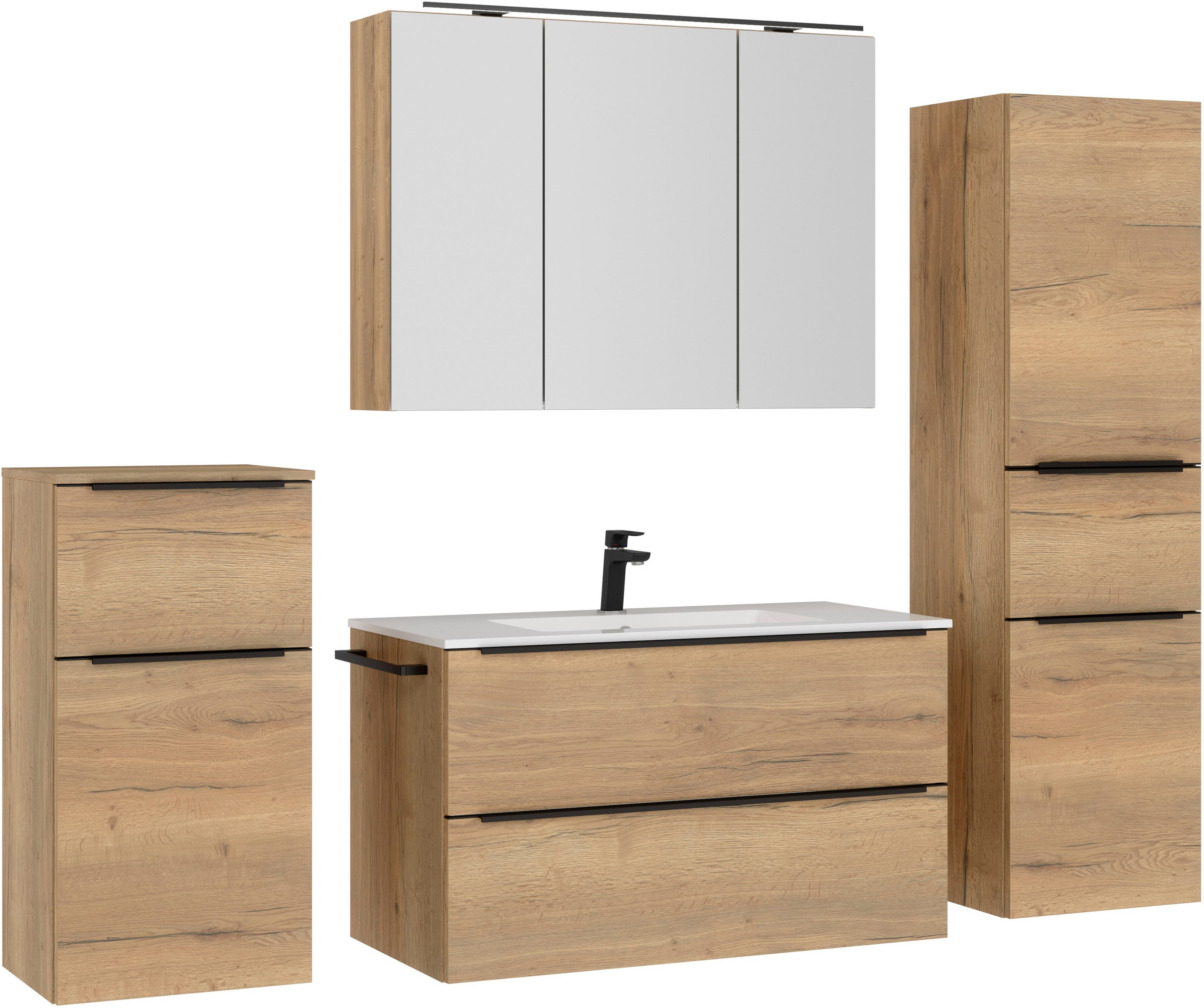 nobilia Badmöbel-Set "Levere" vormontiert, mit Soft-Close, 4 Stk. tlg. günstig online kaufen