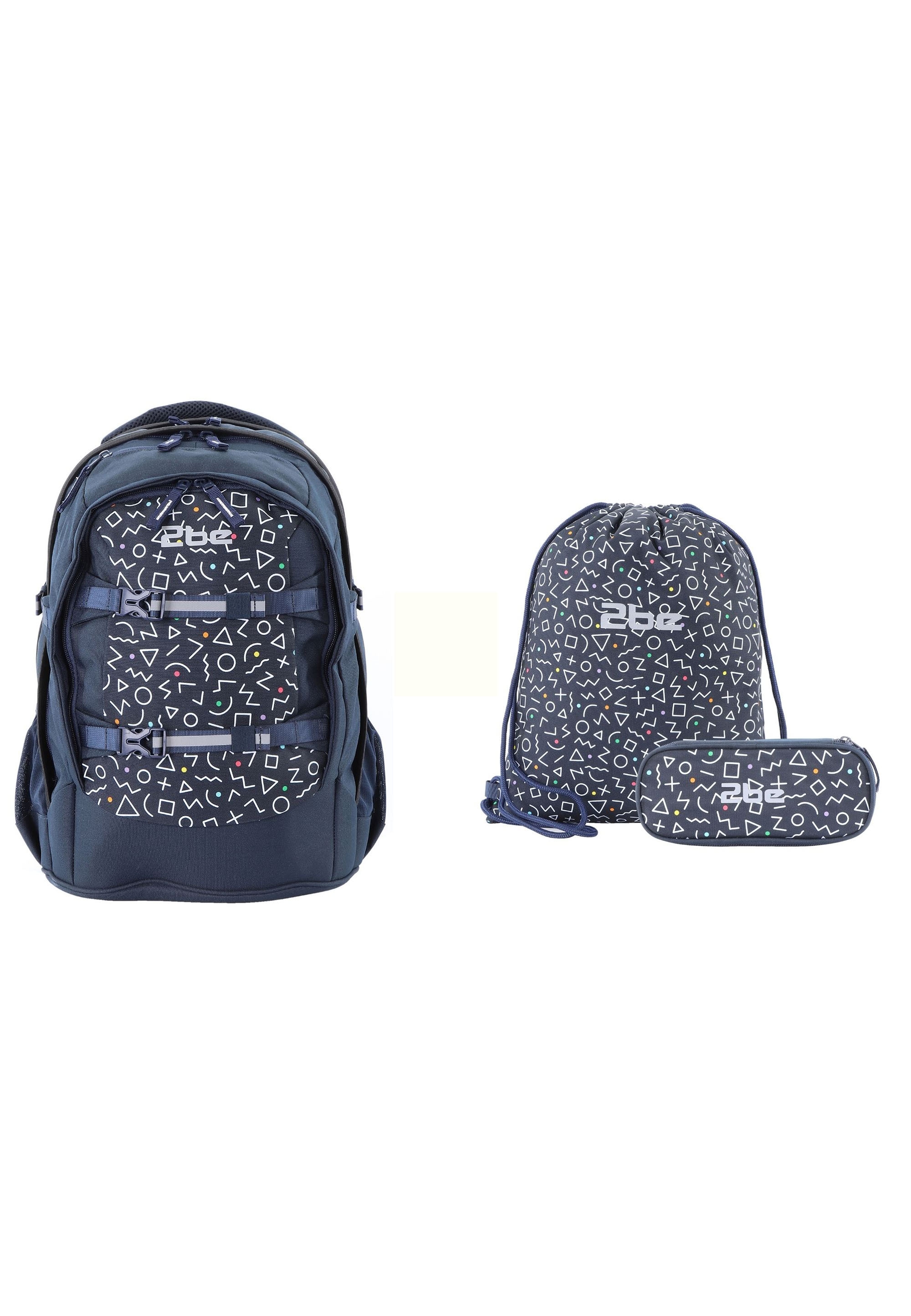 2be Schulrucksack "Navy Blue", mit Turnbeutel und Federmäppchen