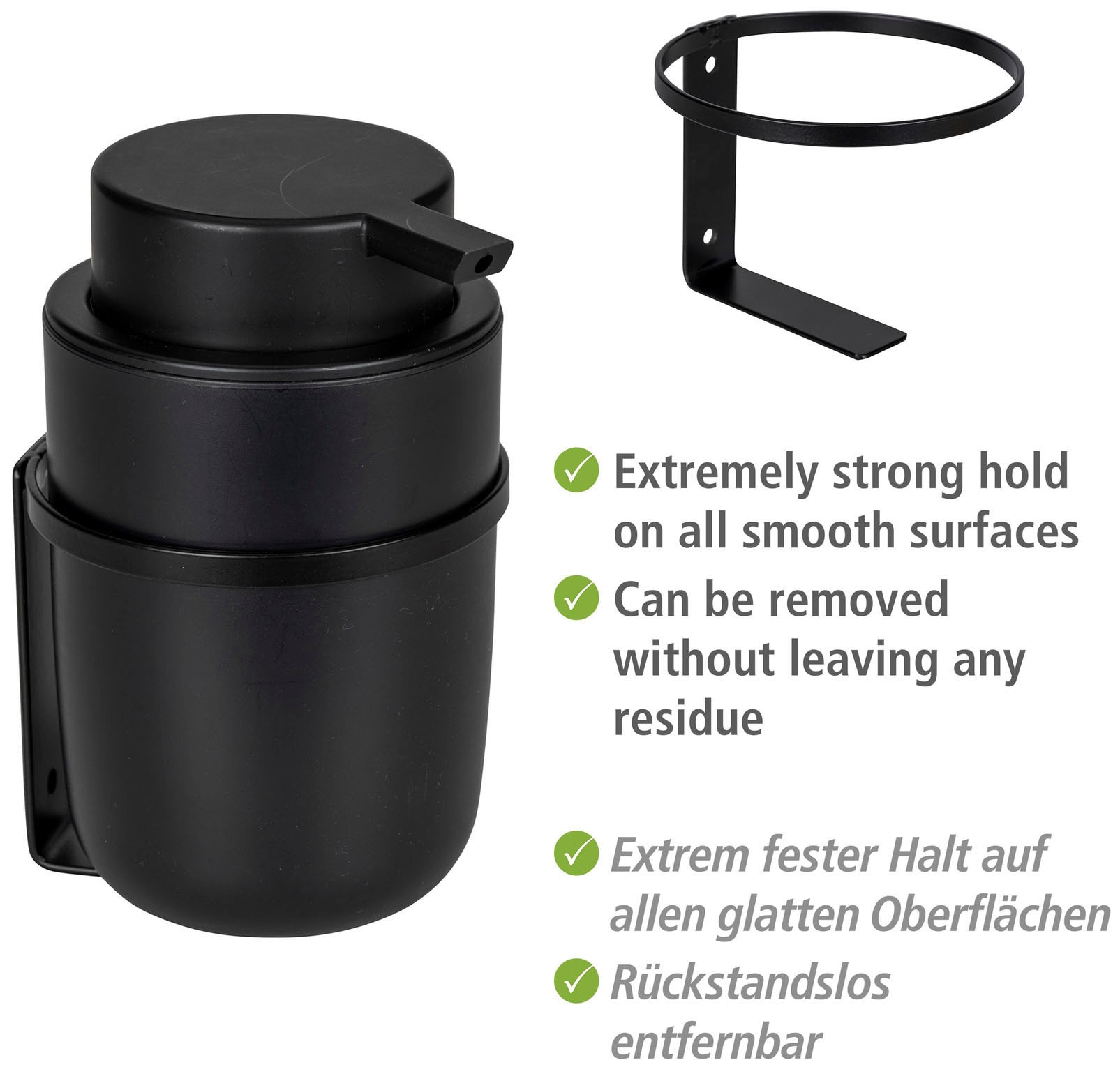 WENKO Seifenspender »Carpino«, (1 tlg.), Schwarz, 250 ml
