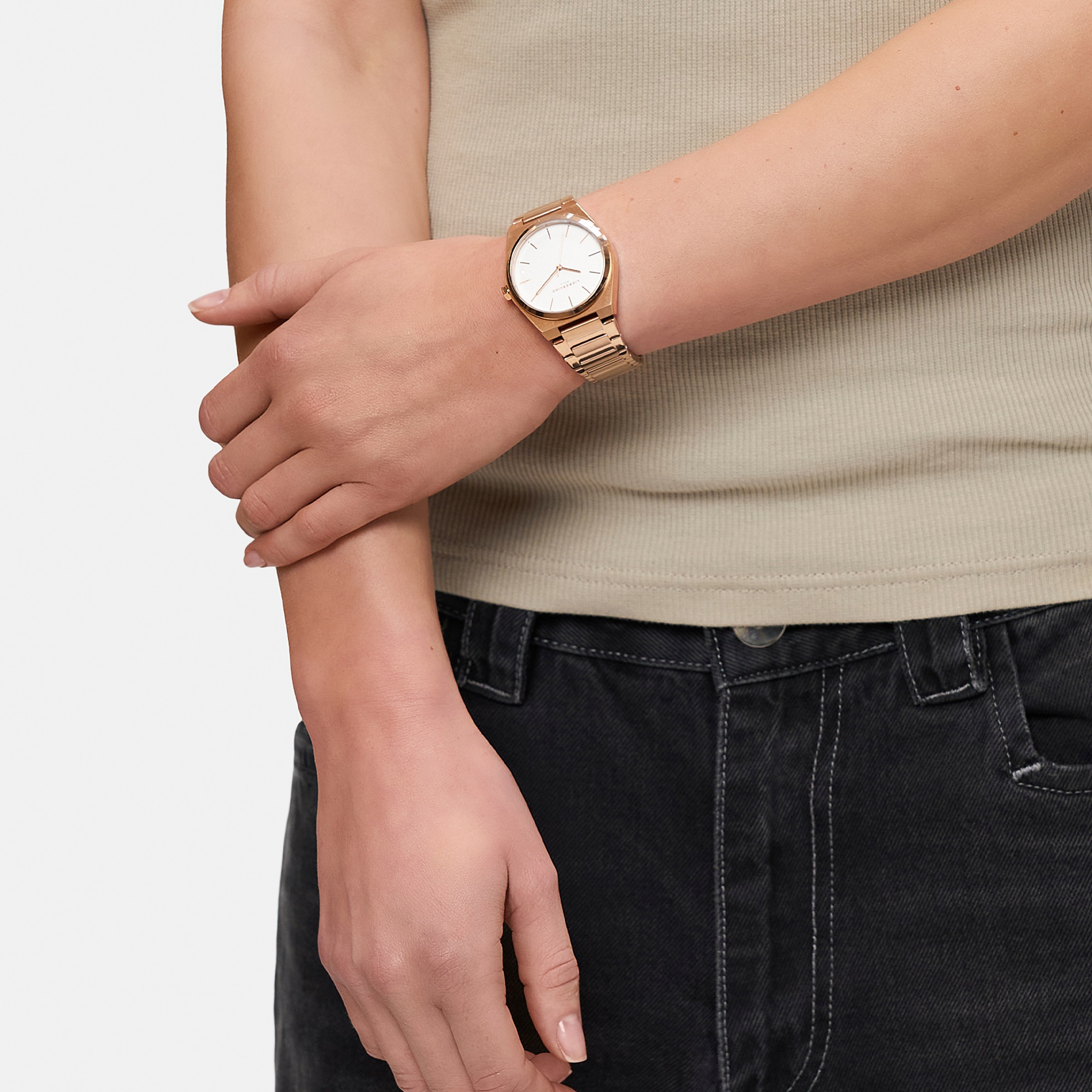 Liebeskind Berlin Quarzuhr »Minimalist 48 mm«, Armbanduhr, Damenuhr, Edelstahlarmband, analog