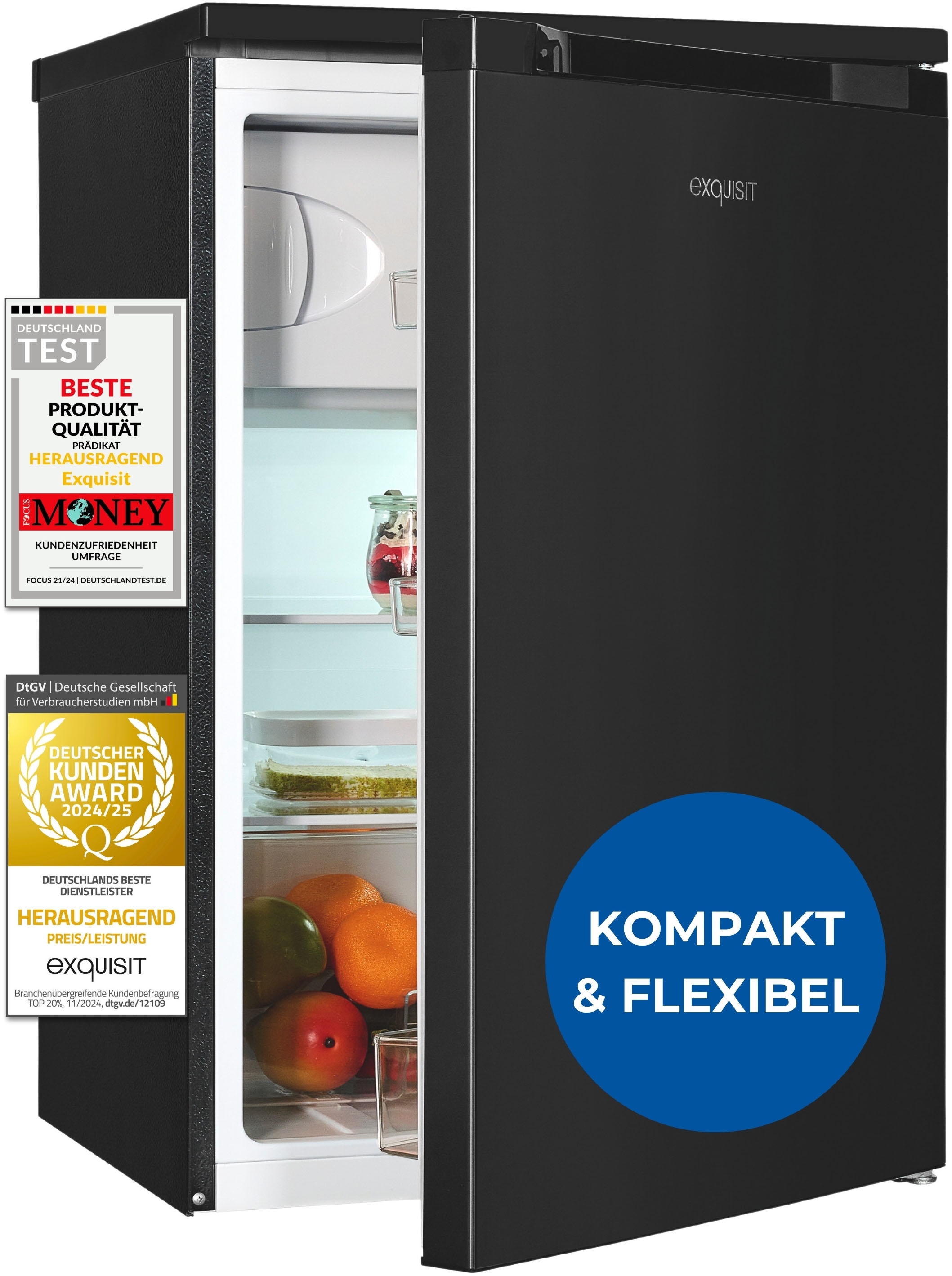 exquisit Kühlschrank KS15-4-051C inoxlook-az "KS15-4-051C inoxlook-az" 84,5 günstig online kaufen