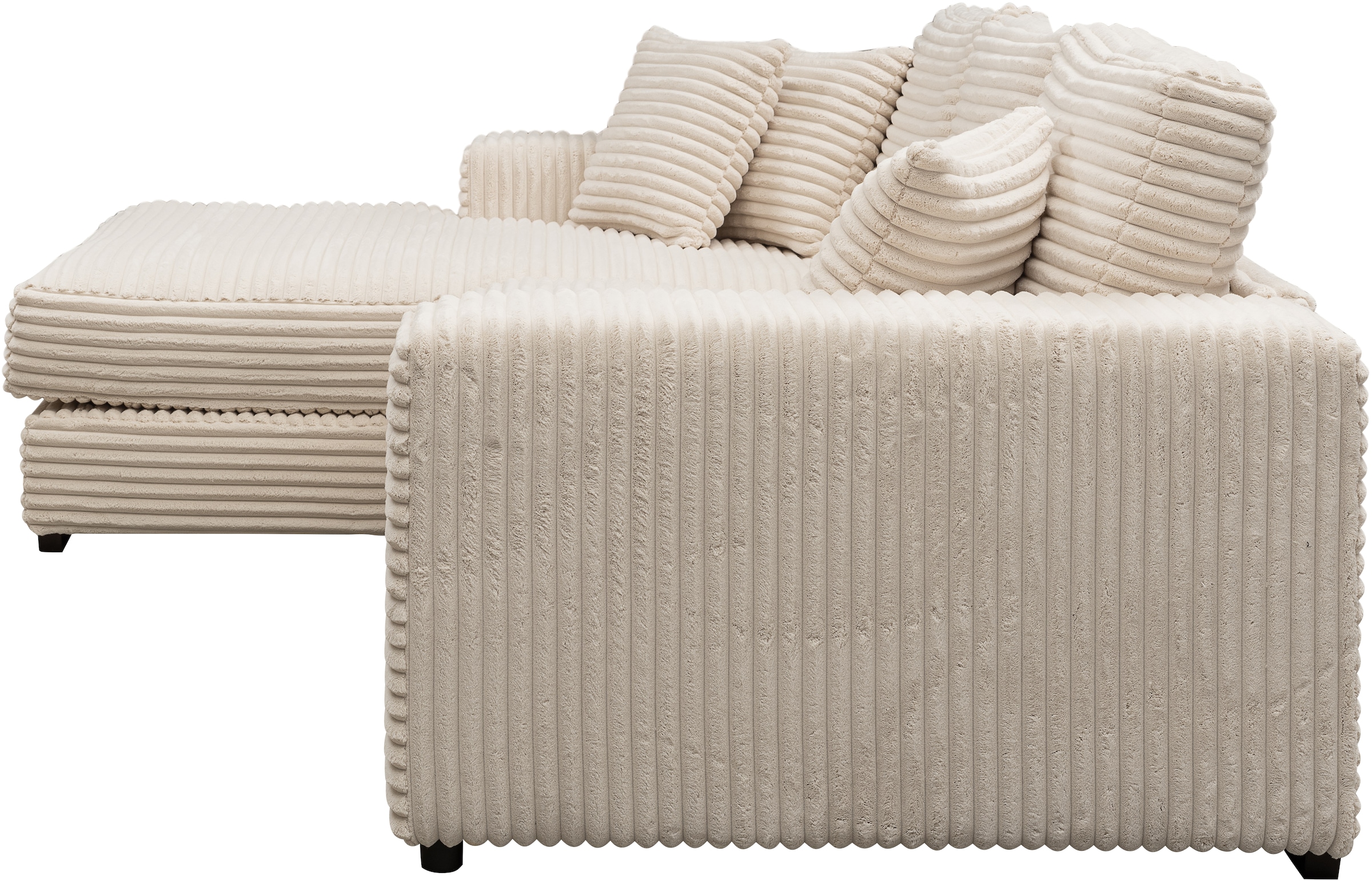 WERK2 Ecksofa »Eden modern und zeitlos, geschmackvolles Sofa, Breite 286cm, L-Form«, Design Ecksofa in Cord mit besonders weichem Sitzkomfort