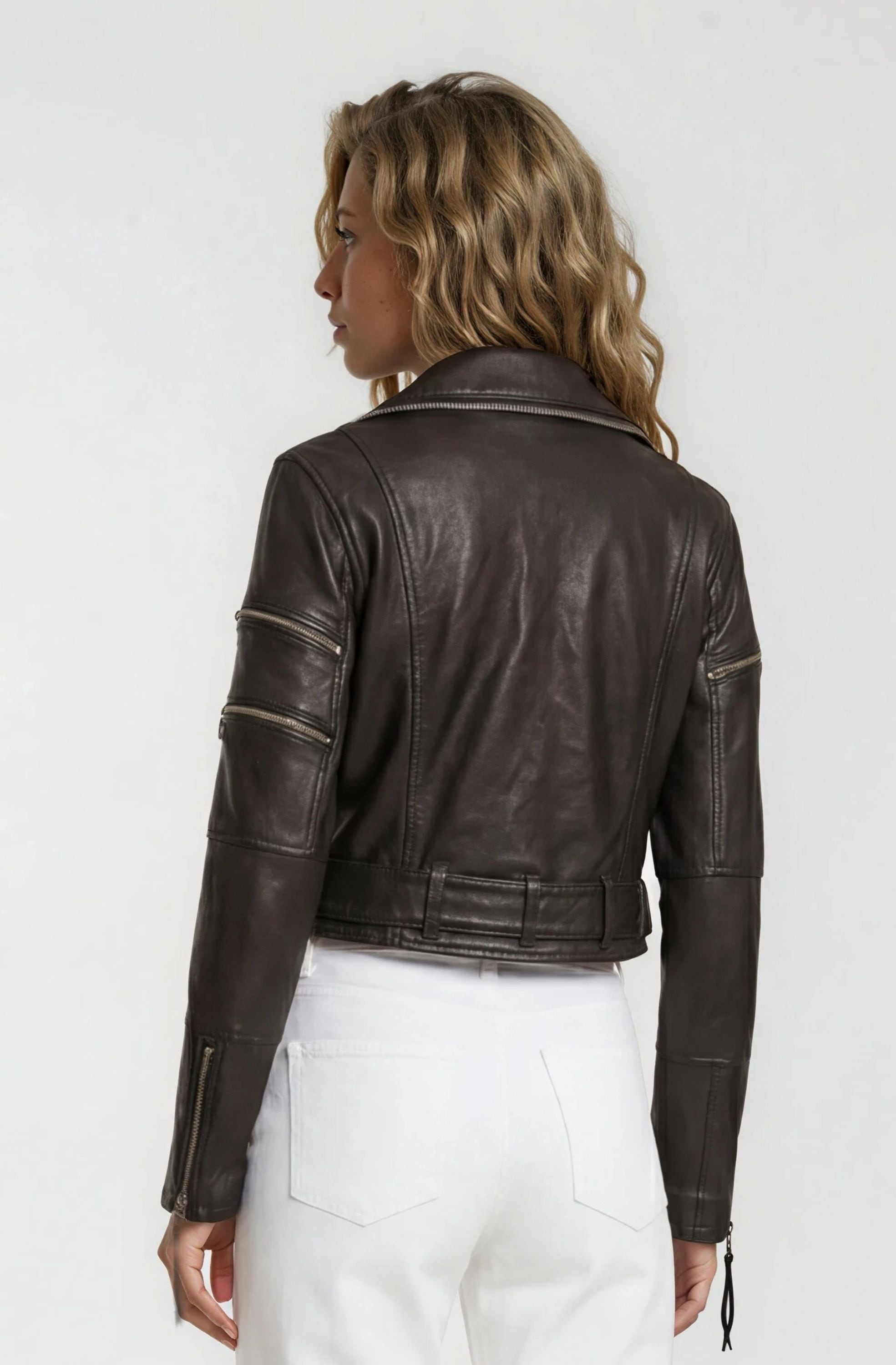 trueprodigy Lederjacke »Izzy mit Reißverschluss und Gürtel« ohne Kapuze