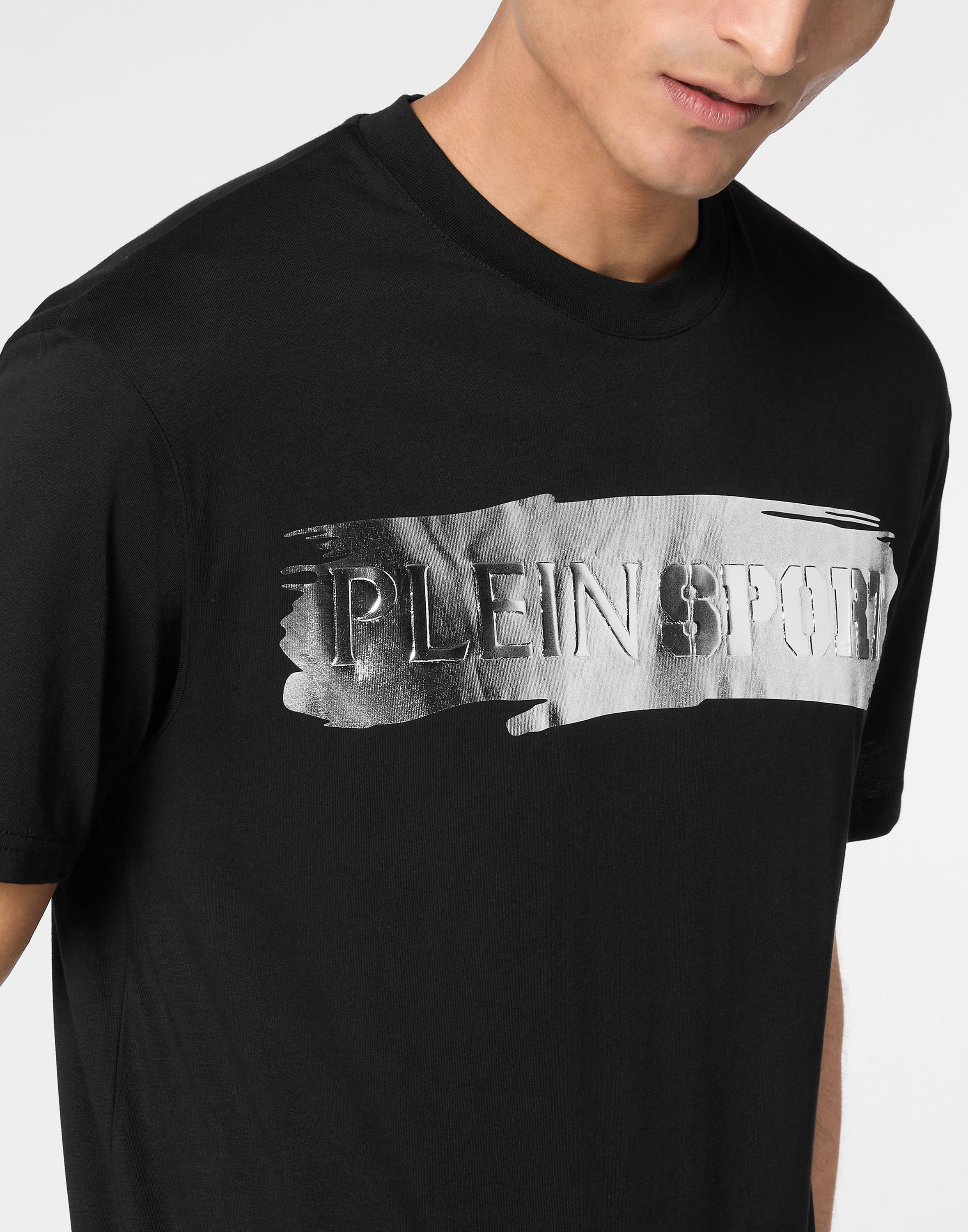 PLEIN SPORT T-Shirt »T-shirt Round Neck SS Silver Brush«