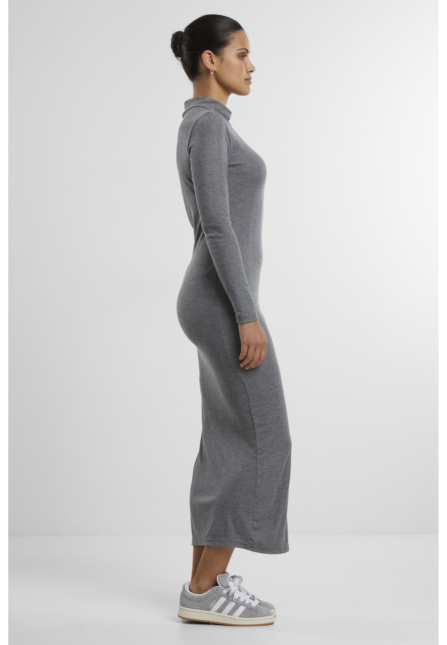 URBAN CLASSICS Shirtkleid »Urban Classics Ladies Rib Longlseeve Mockneck Dress« 1 Stk. tlg.