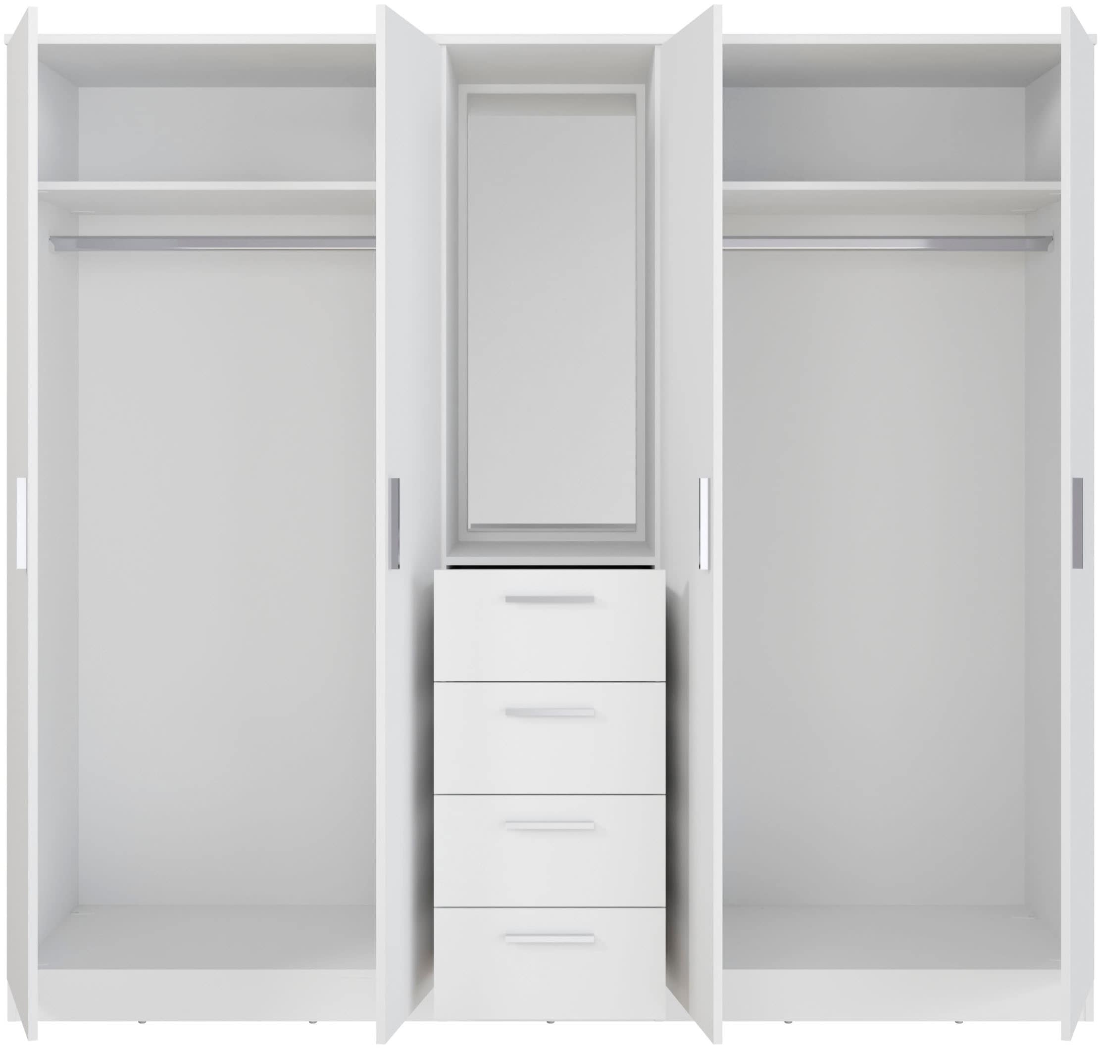 FORTE Kleiderschrank »Drehtürenschrank, Spiegel, Schubladen, viel Stauraum« B/H/T 199/181/52,7, Spiegel, Stauraum,Schubladen, FSC