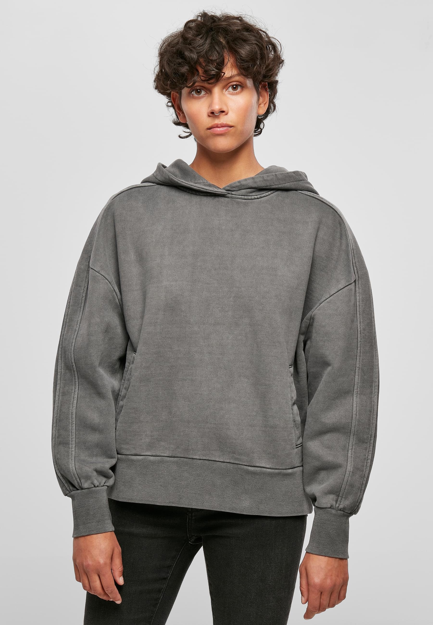 URBAN CLASSICS Kapuzenpullover »Urban Classics Damen Ladies Heavy Terry Garment Dye Hoody«, (1 tlg.)