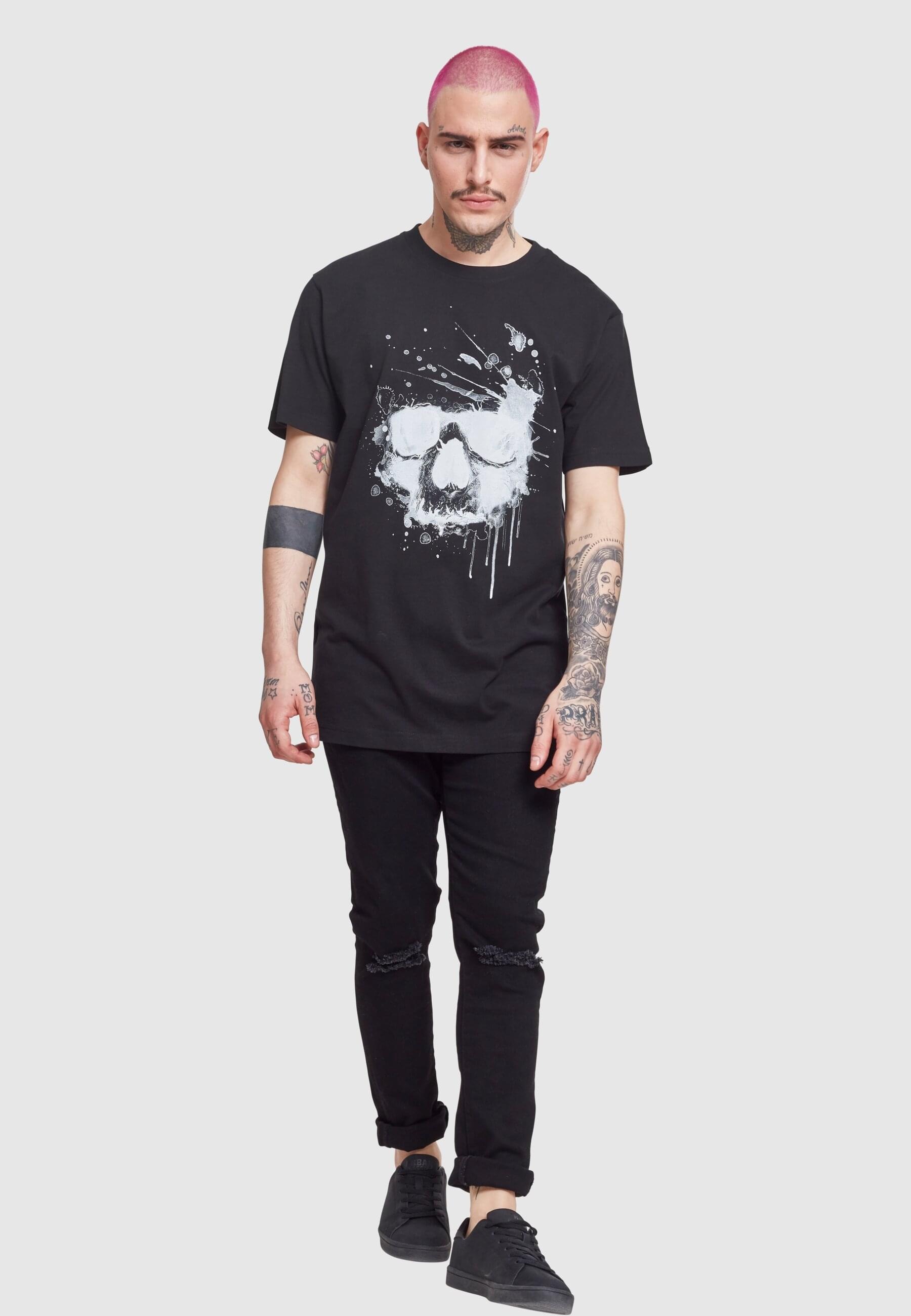 MisterTee T-Shirt »MisterTee Herren Waterpaint Skull Tee«, (1 tlg.)