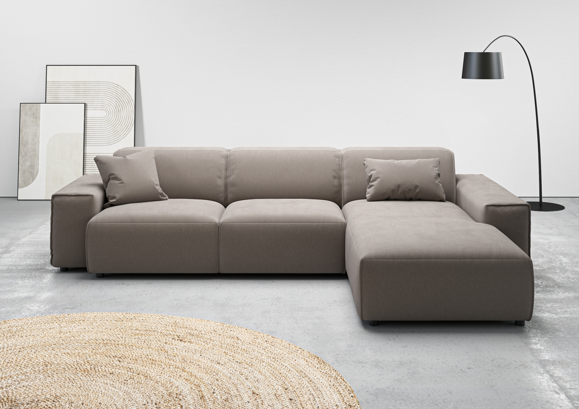 andas Ecksofa »Glimminge auch in Breitcord, Feincord, Bouclé + Easy care-Bezug«, L-Form, Breite 294, Zierkissen