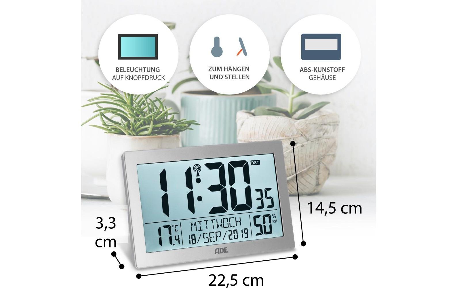 ADE Wanduhr »XL, Silber«