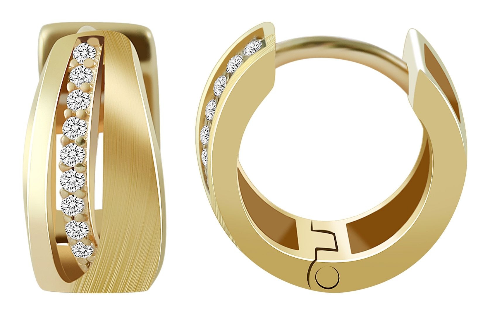 Adelia´s Klappcreolen »Damen Ohrringe – Klappcreole aus 925 Silber mit Zirkonia« Perfekt zum Verschenken an besondere Menschen