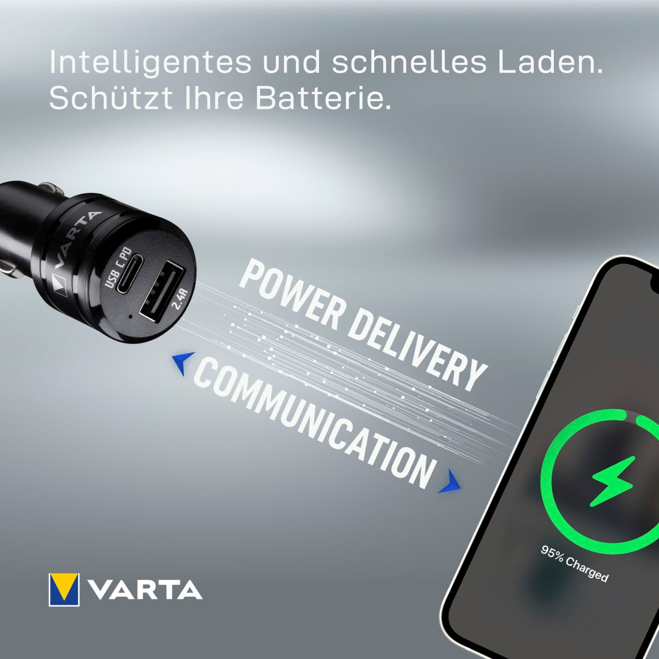 VARTA Batterie-Ladegerät »Car Charger Dual USB Blister«, (1 St.)