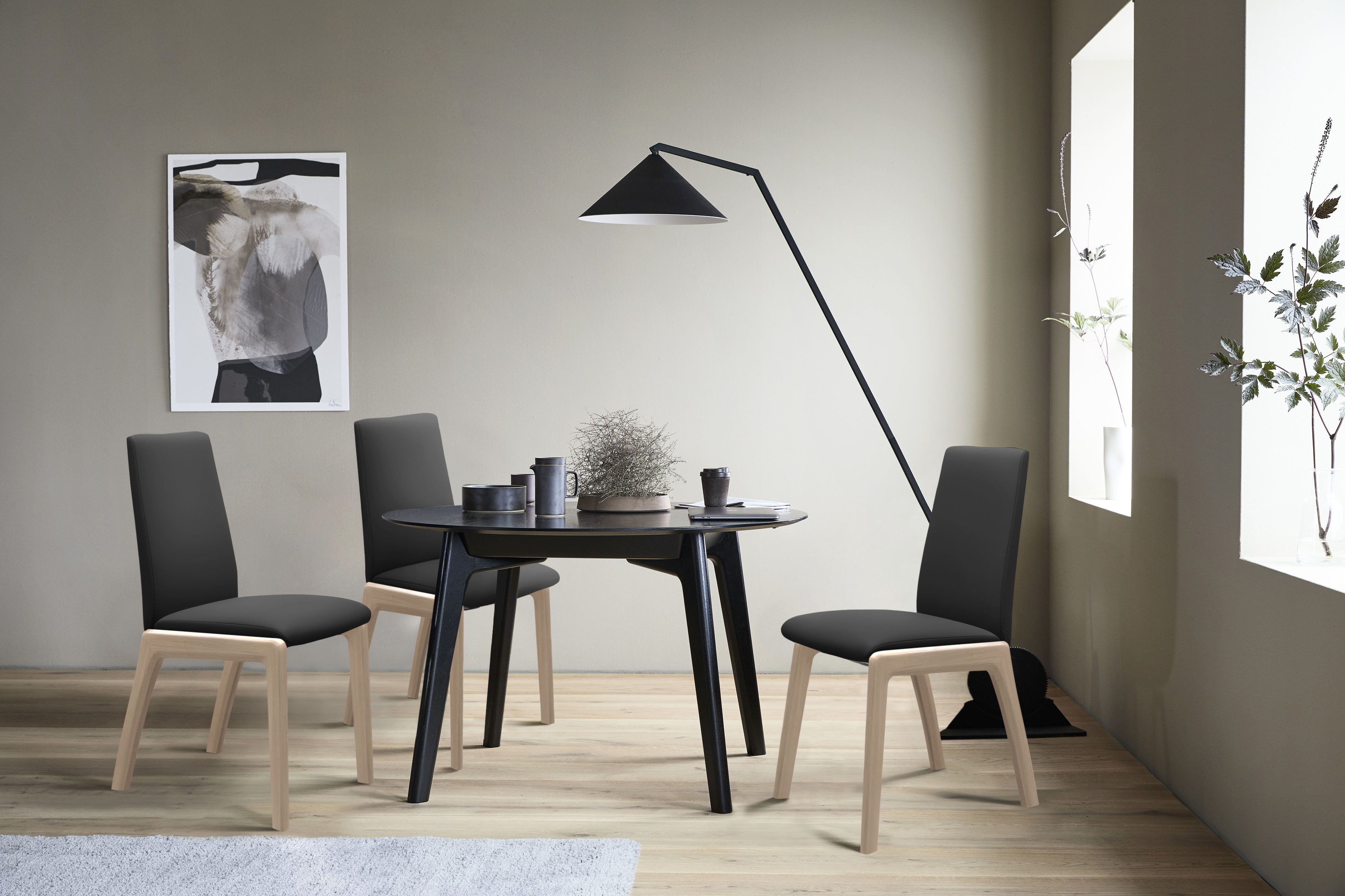 Stressless Polsterstuhl "Laurel" () Low Back, Größe M, mit abgerundeten Beinen in Walnuss
