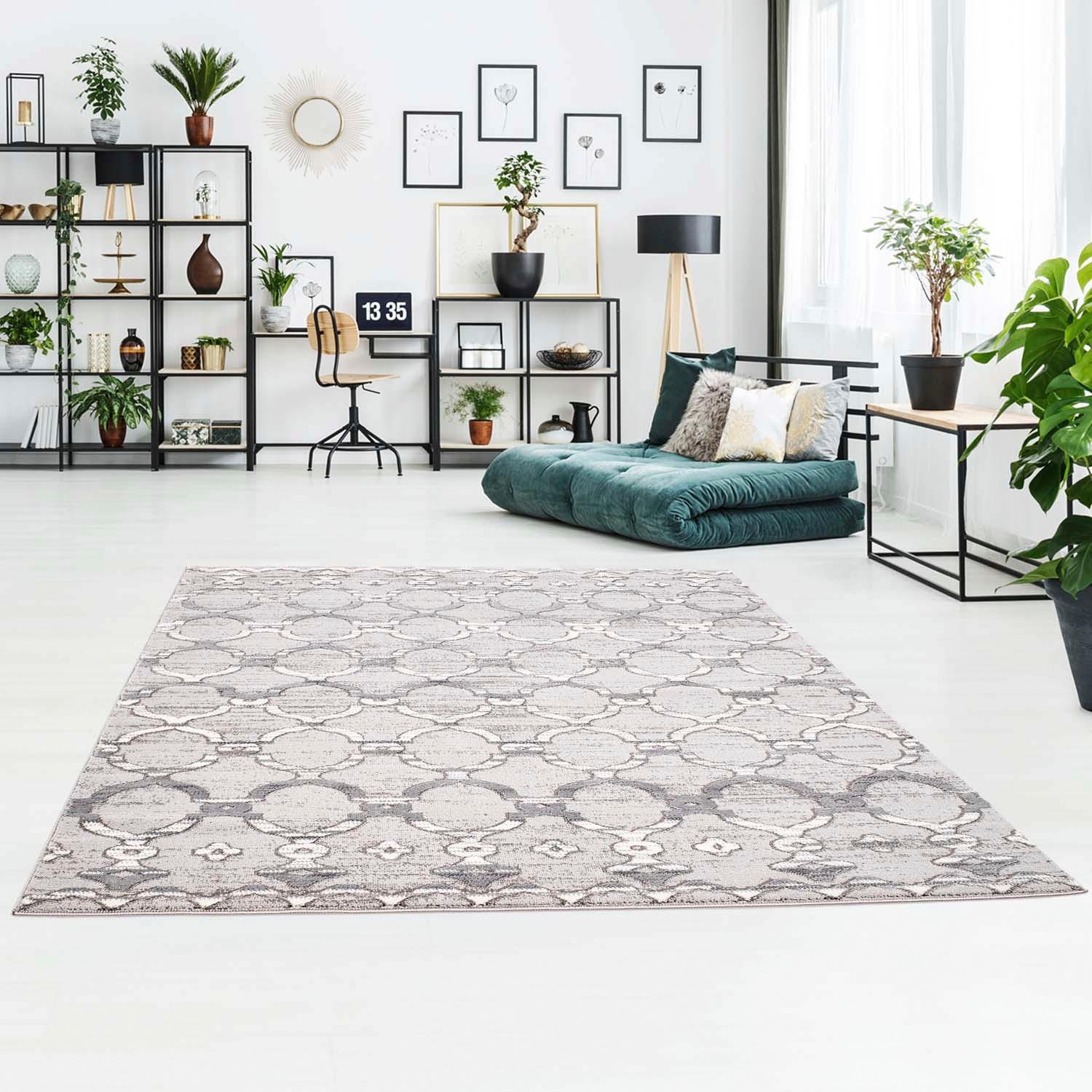 Carpet City Teppich »Platin 7885«, rechteckig, Kurzflor, Marokkanisch, Glänzend durch Polyester