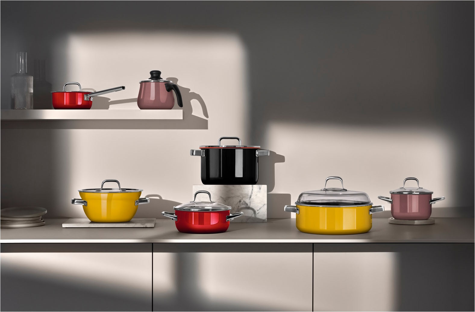 WMF Topf-Set »Fusiontec Mineral Pro« Set, 7 tlg. tlg. Edelstahl | Glas