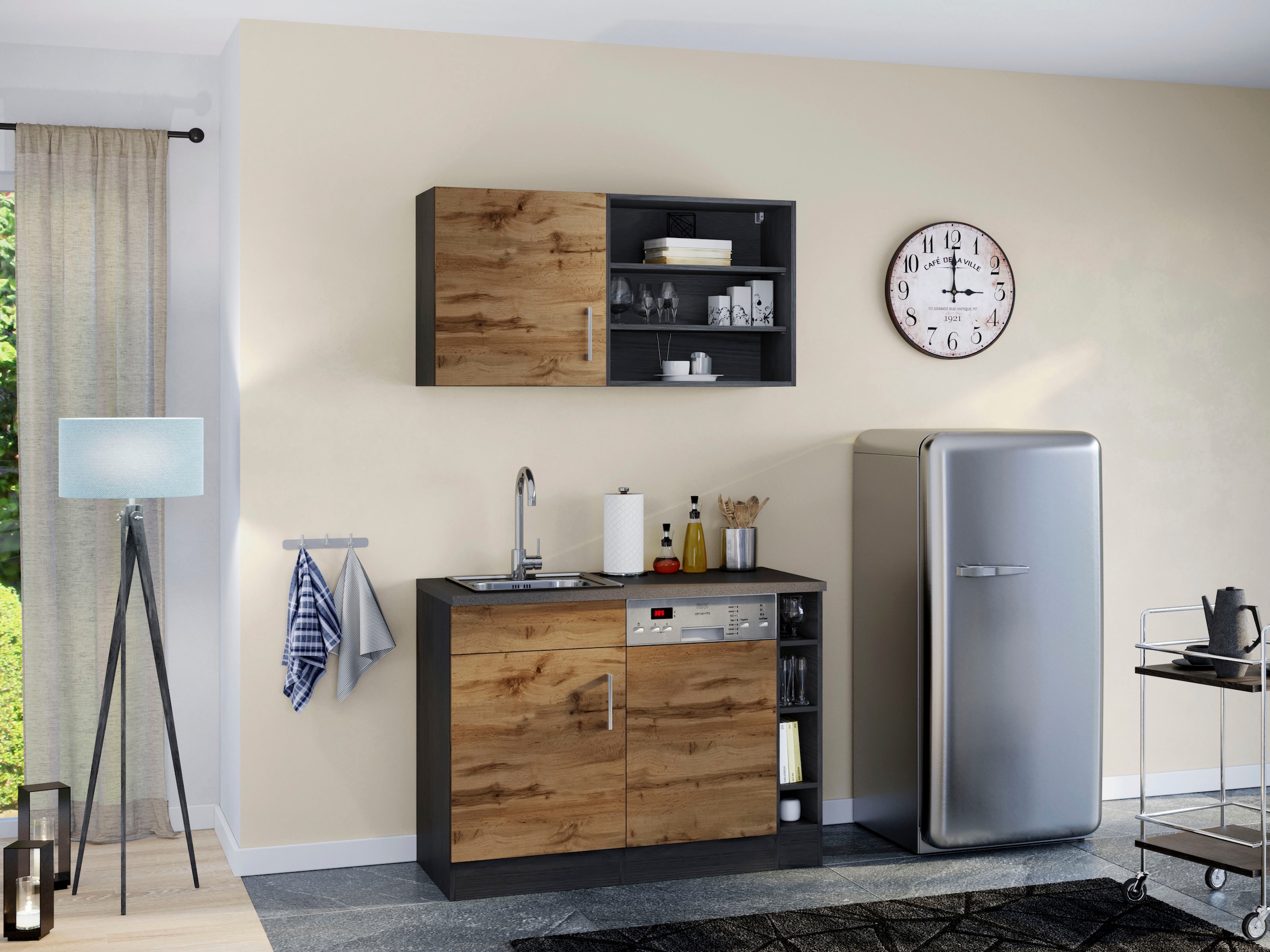 HELD MÖBEL Pantryküche "Mali", Breite 110 cm, mit E-Geräten günstig online kaufen